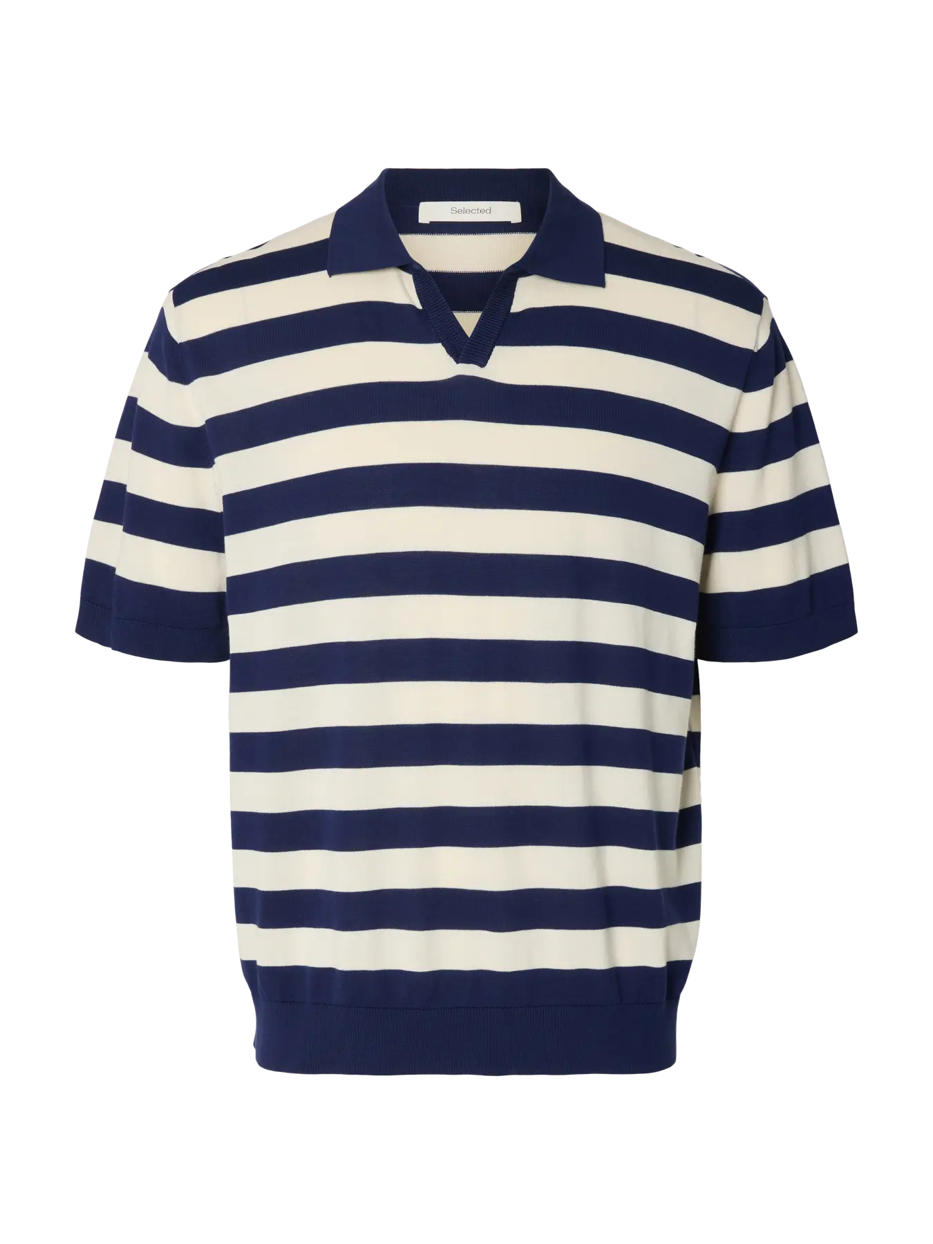 Split Neck Colourblocked Knitted Polo