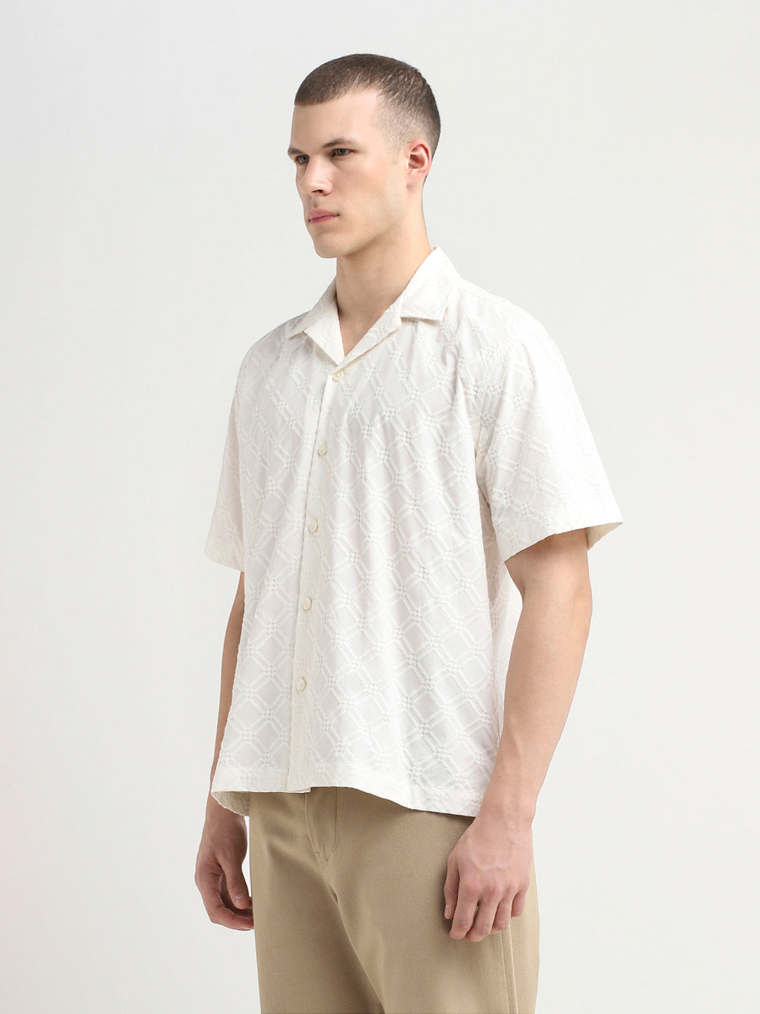 Organic Cotton Printed Shirt - Off-White