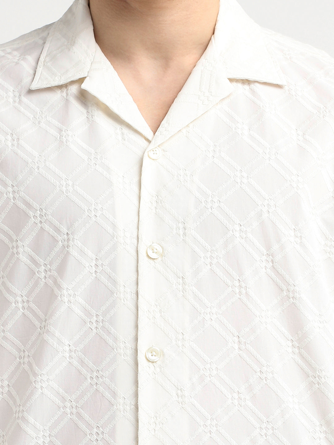 Organic Cotton Printed Shirt - Off-White