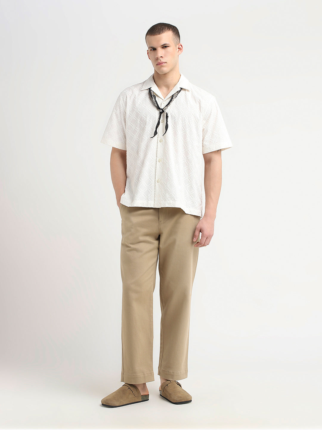 Organic Cotton Printed Shirt - Off-White
