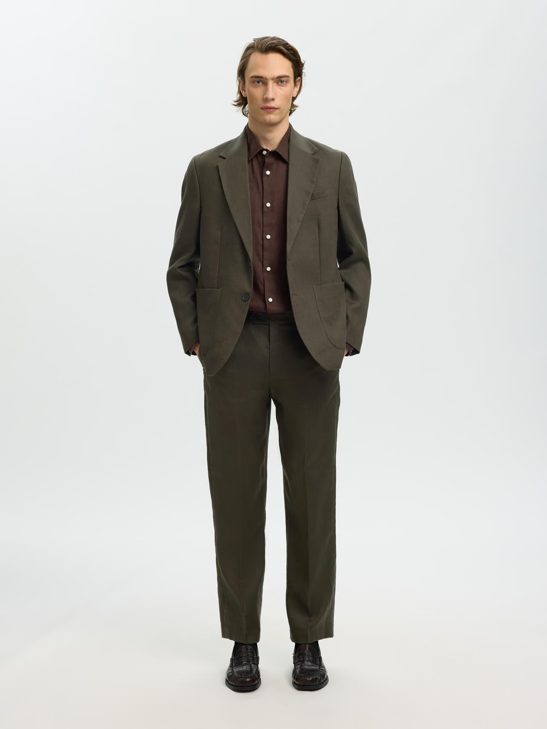 Dark Green Tailored Trousers