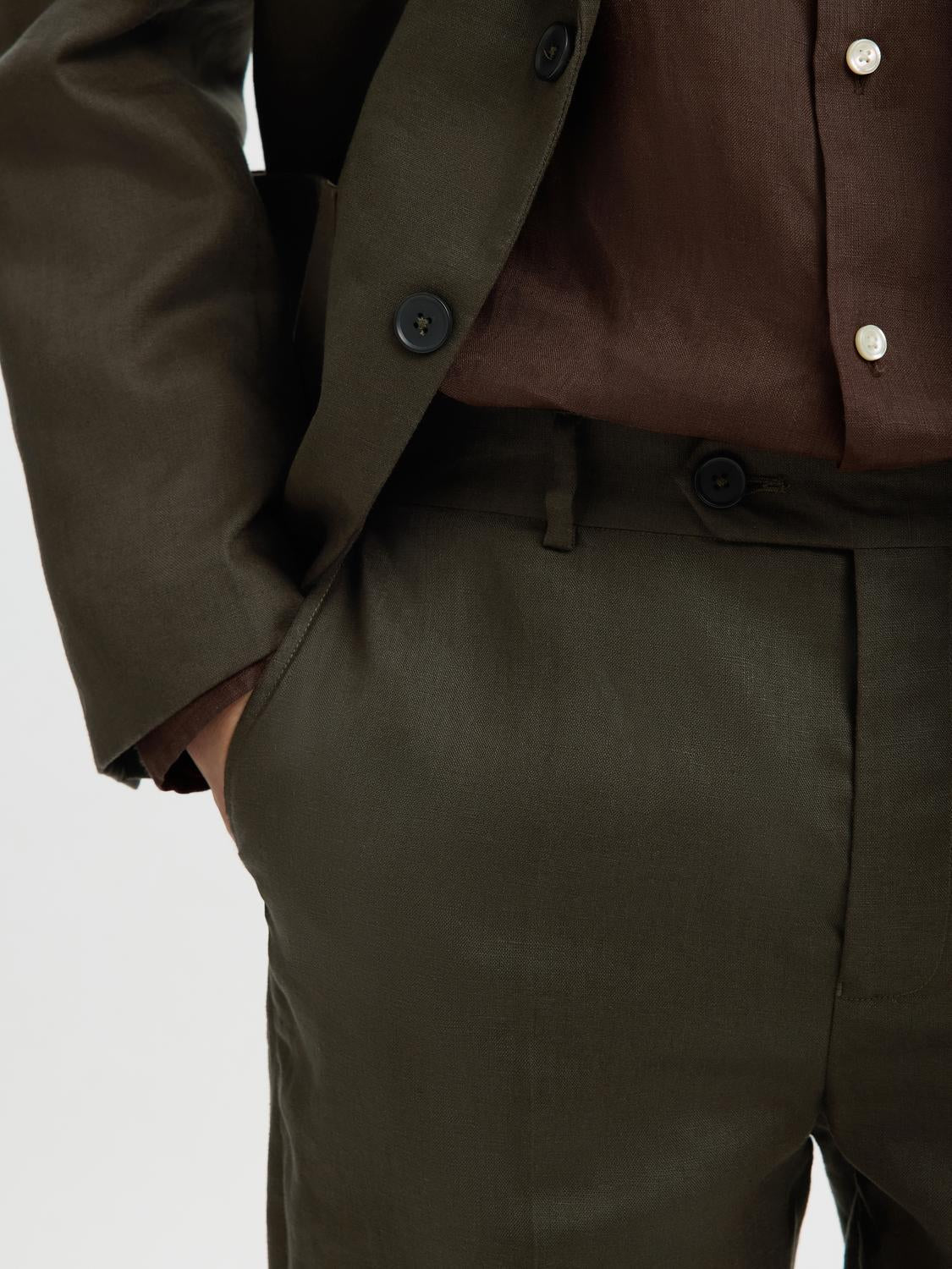 Dark Green Tailored Trousers