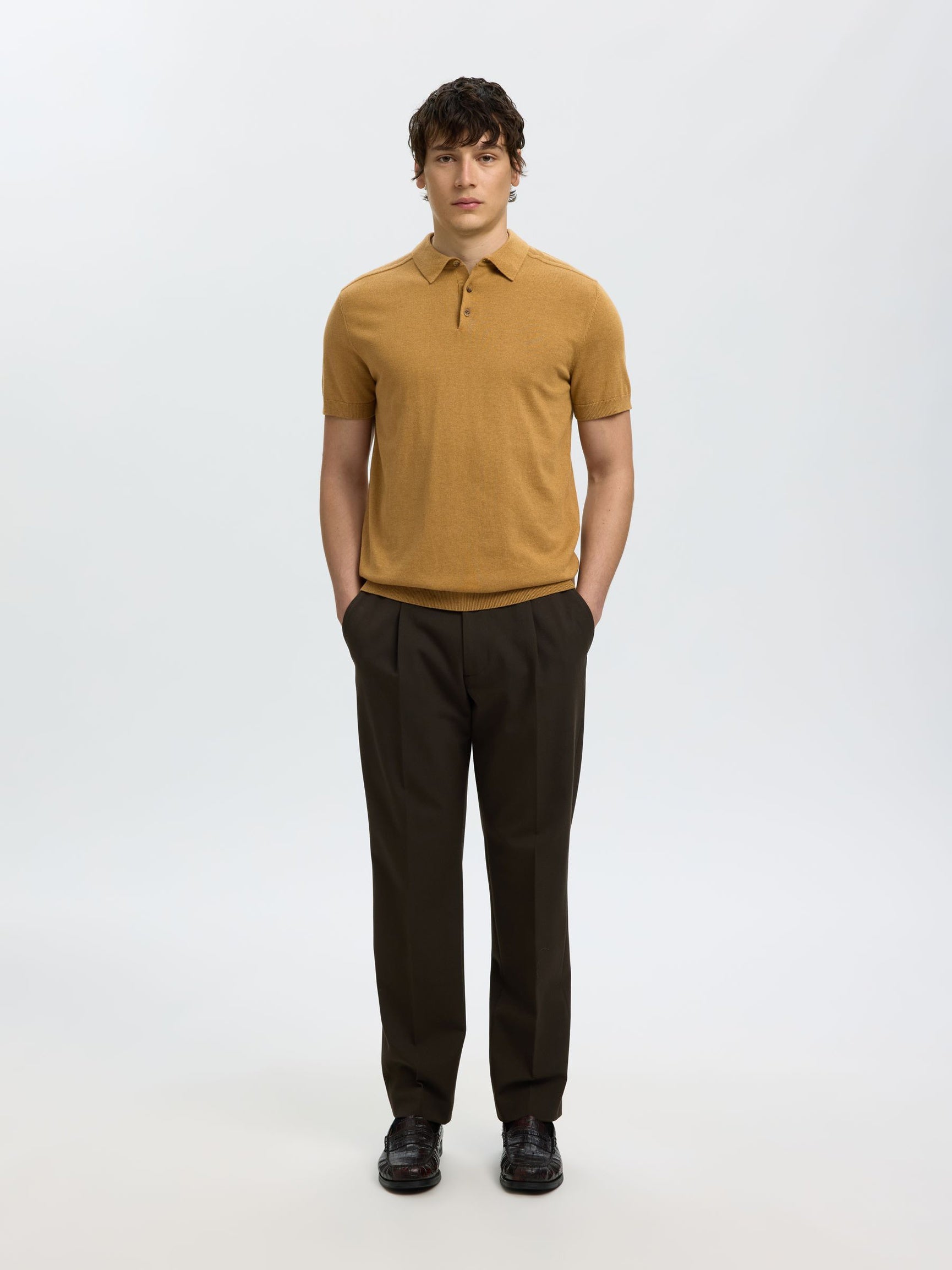Brown Knitted Polo