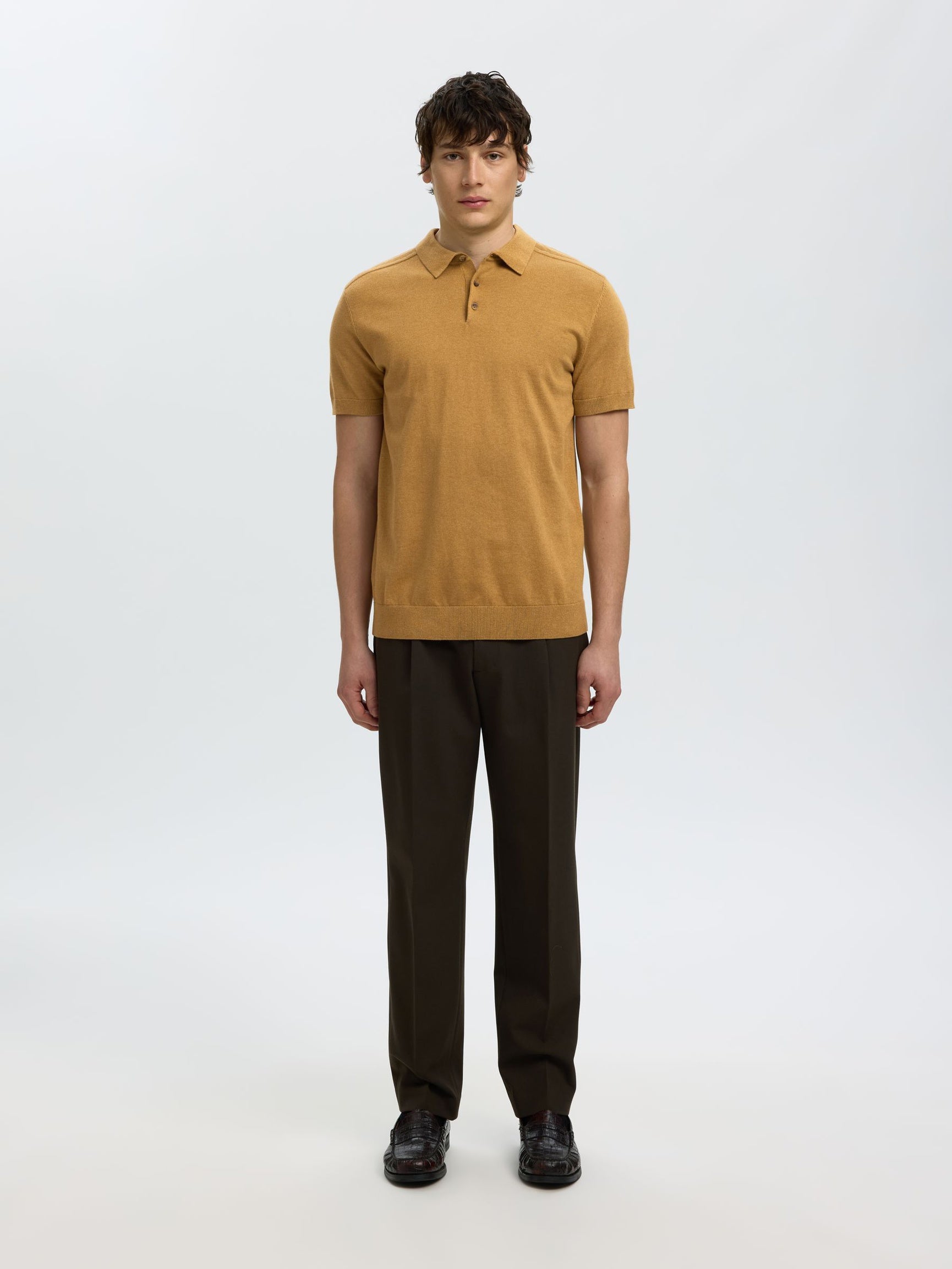 Brown Knitted Polo