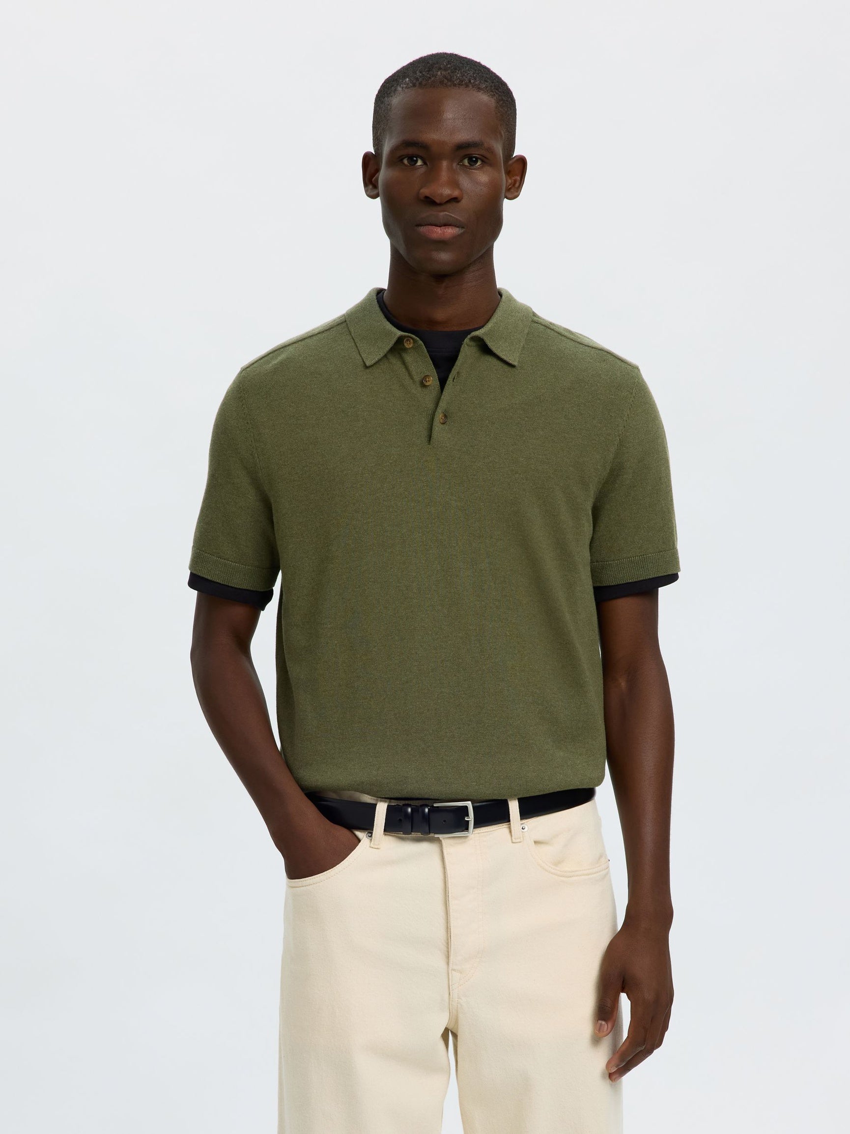 Green Knitted Polo
