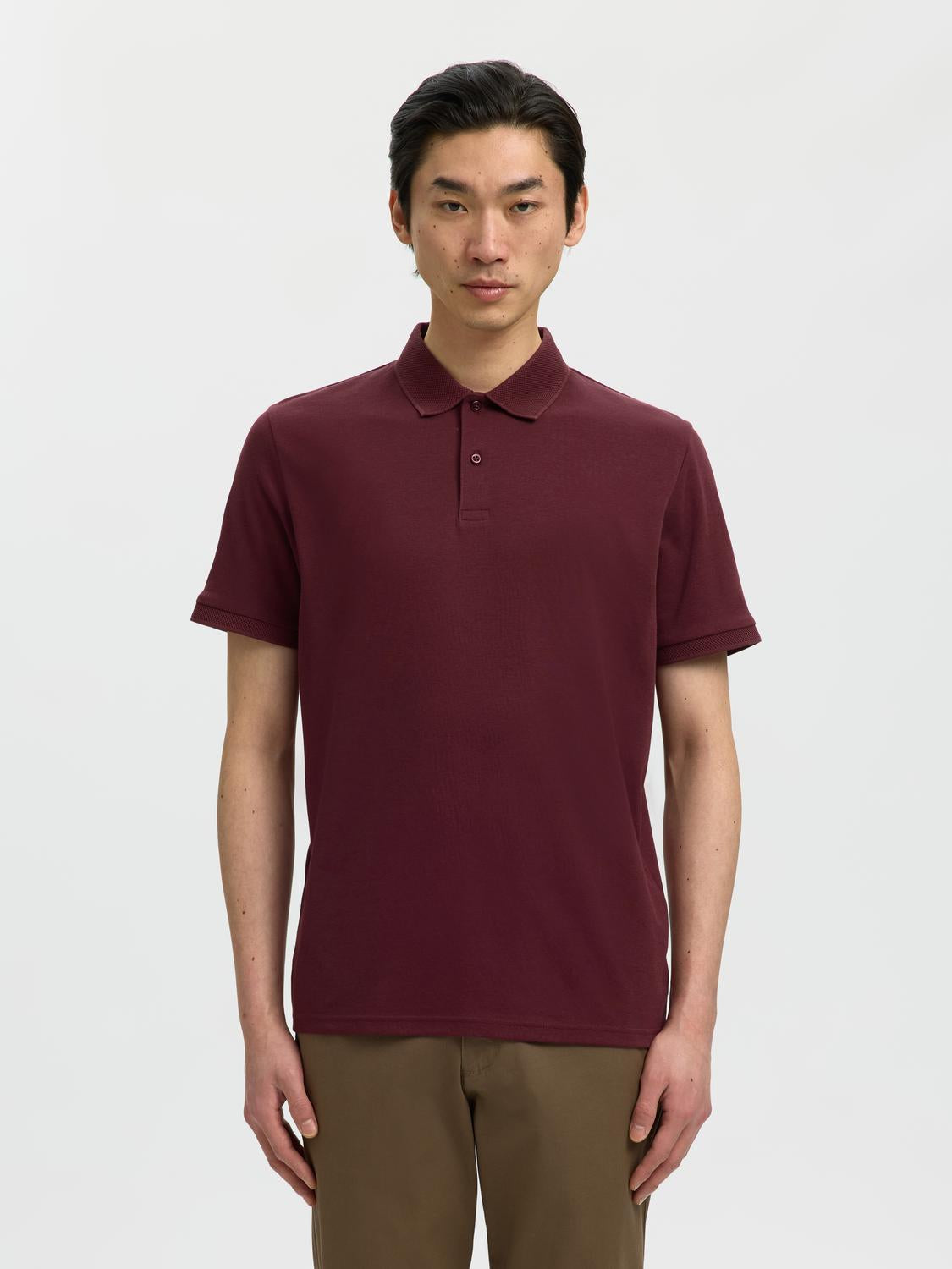 Dark Red Knitted Polo