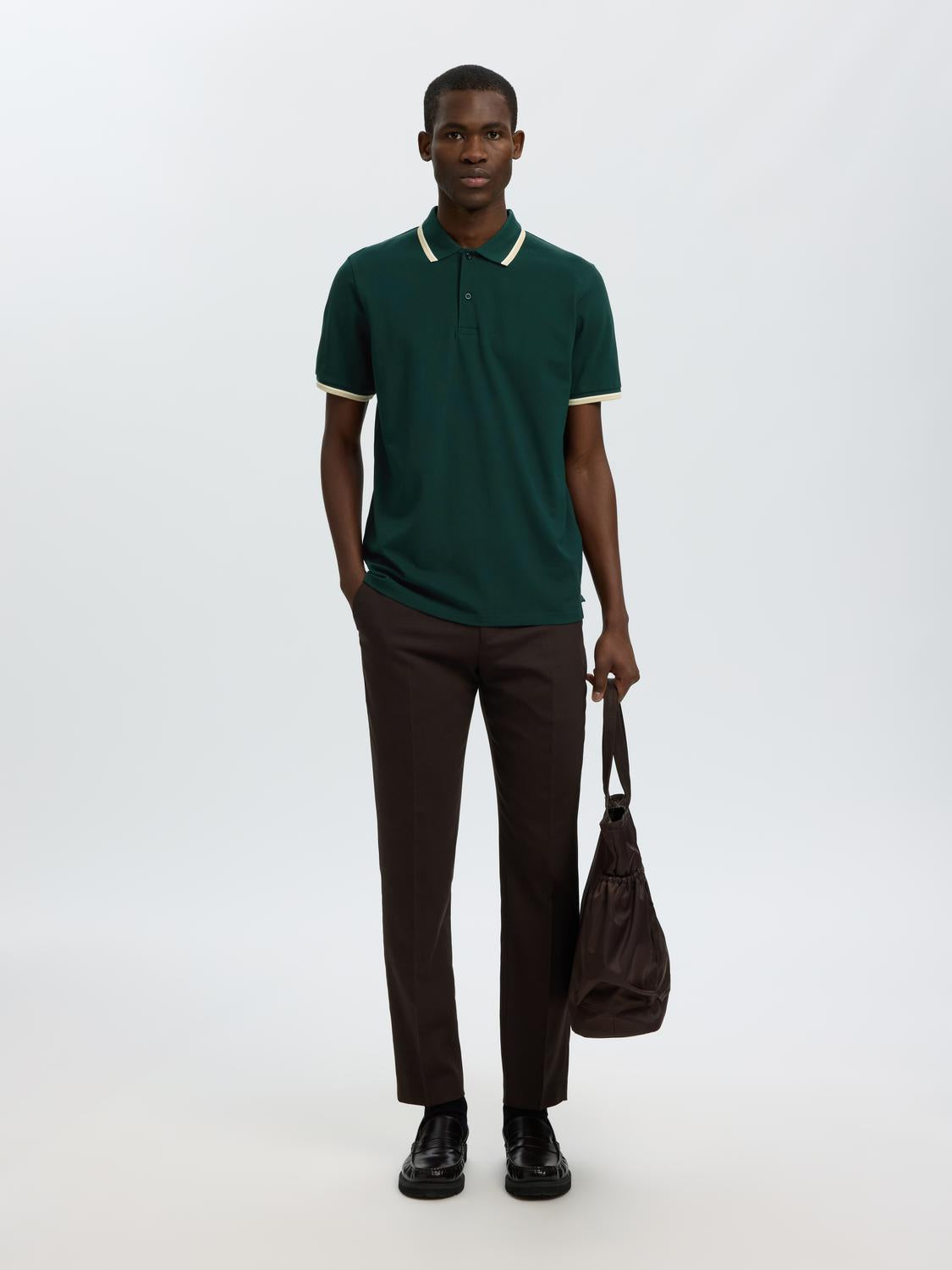 Dark Green Slim Fit Polo