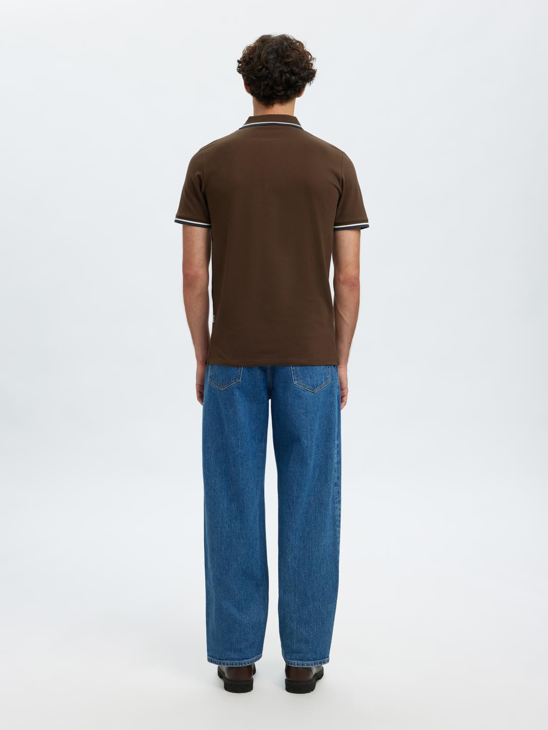 Dark Brown Slim Fit Polo