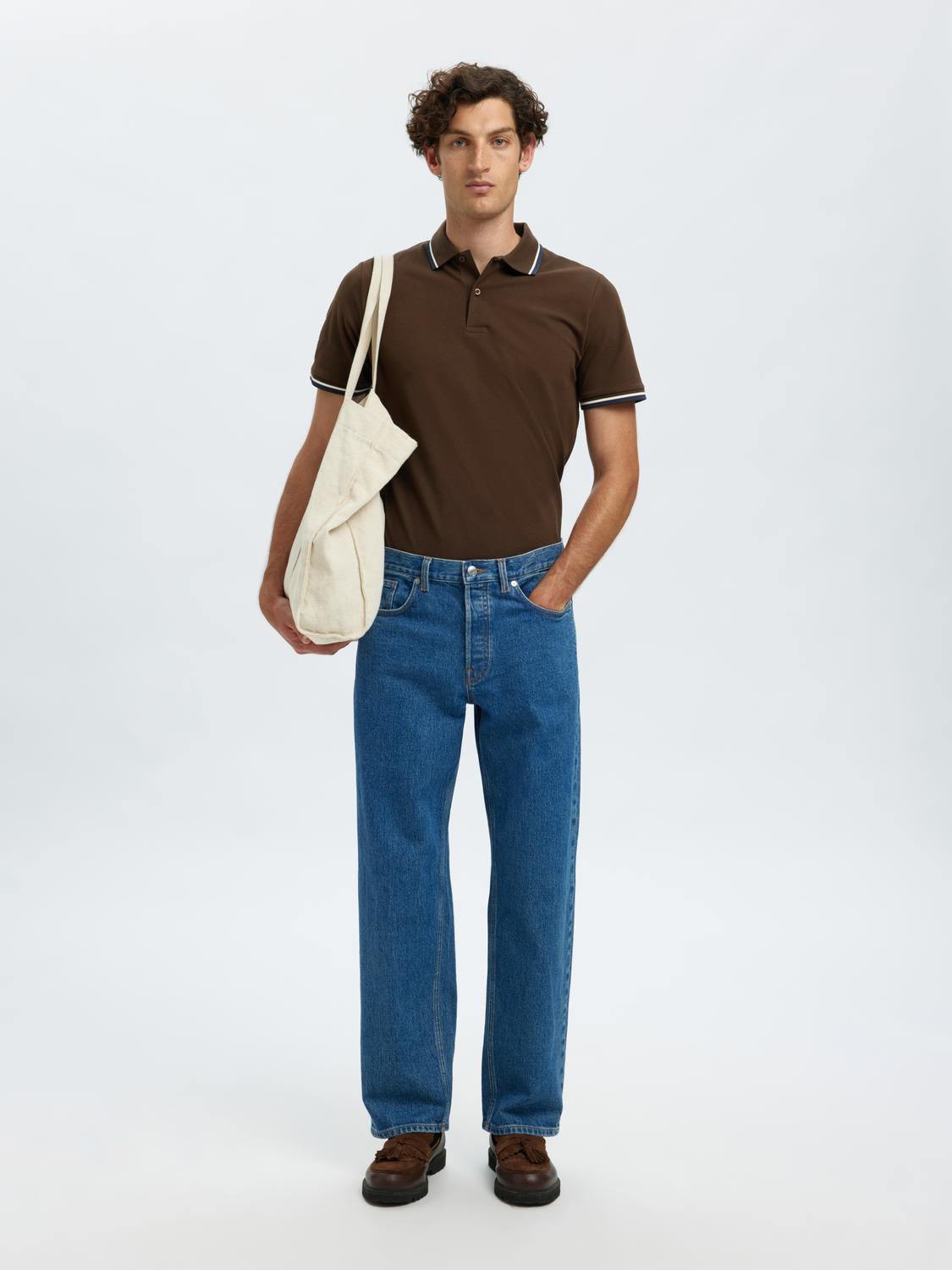 Dark Brown Slim Fit Polo