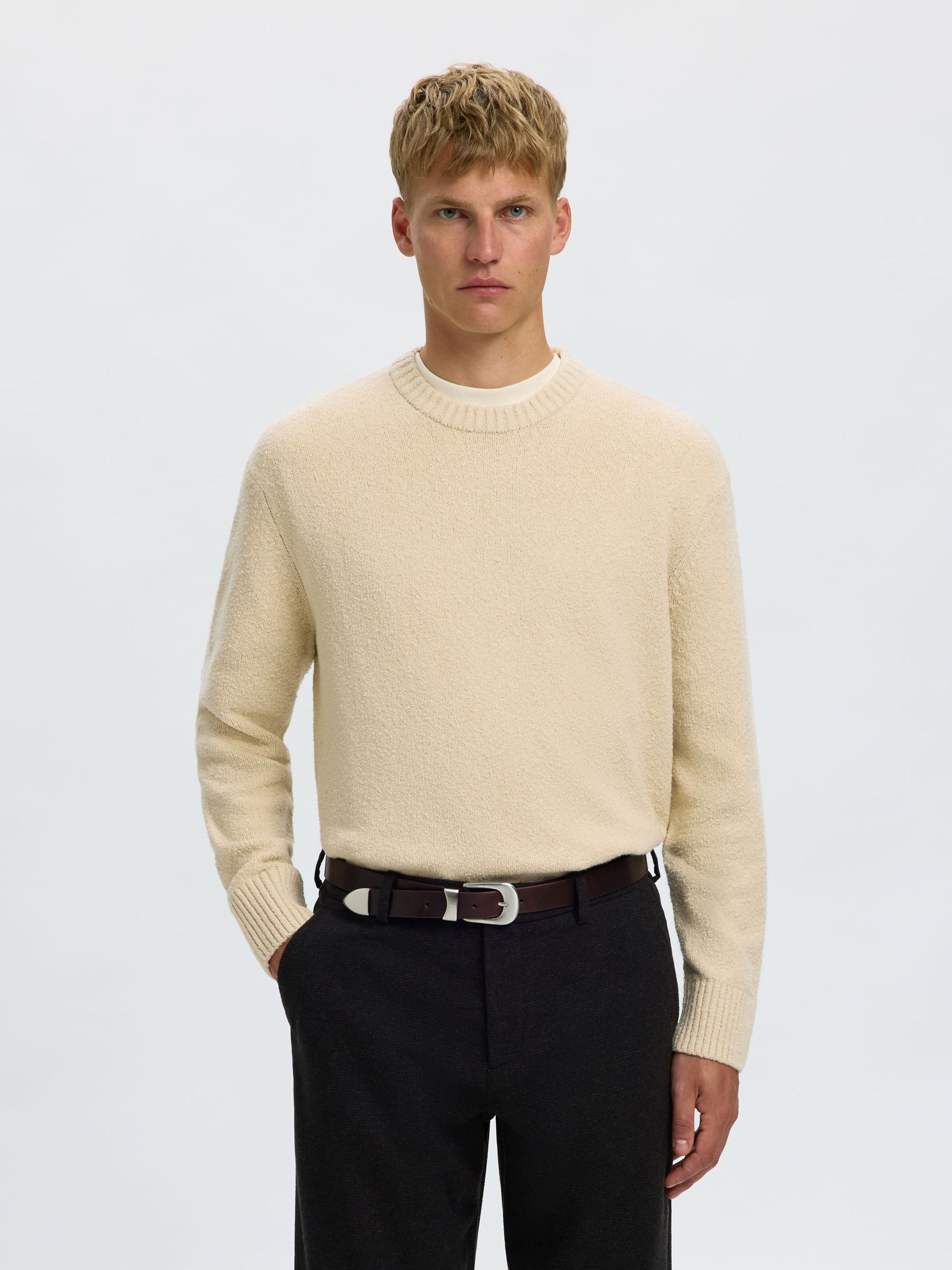 Beige Relaxed Fit Pullover