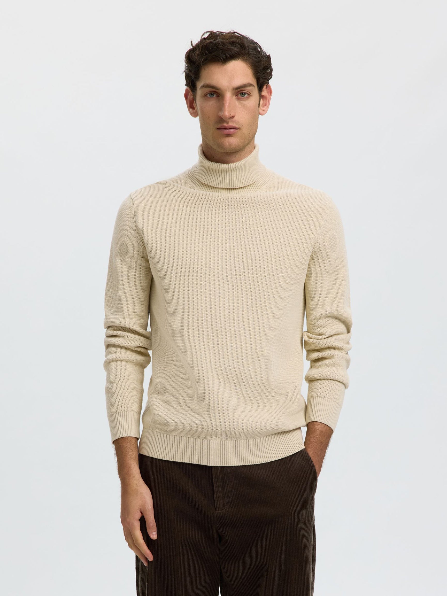 Beige Turtle Neck Pullover