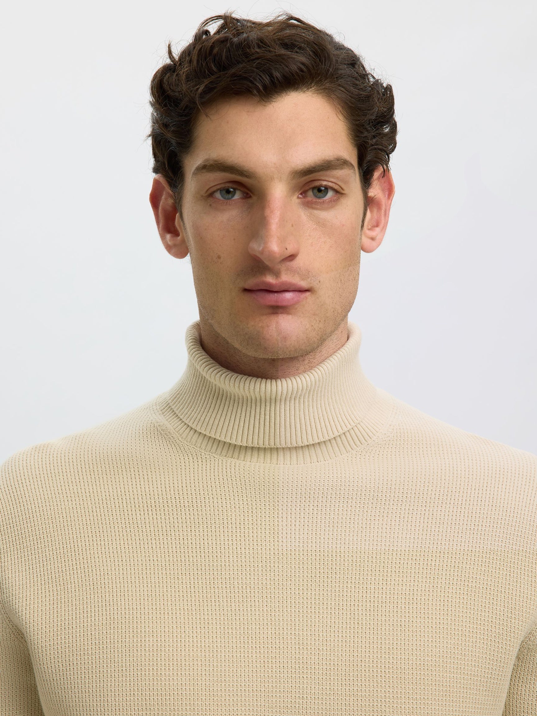Beige Turtle Neck Pullover
