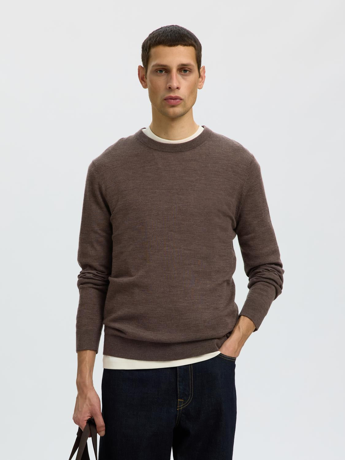 Brown Merino Wool Pullover