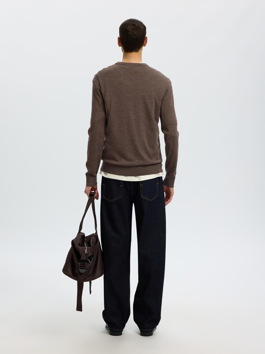 Brown Merino Wool Pullover