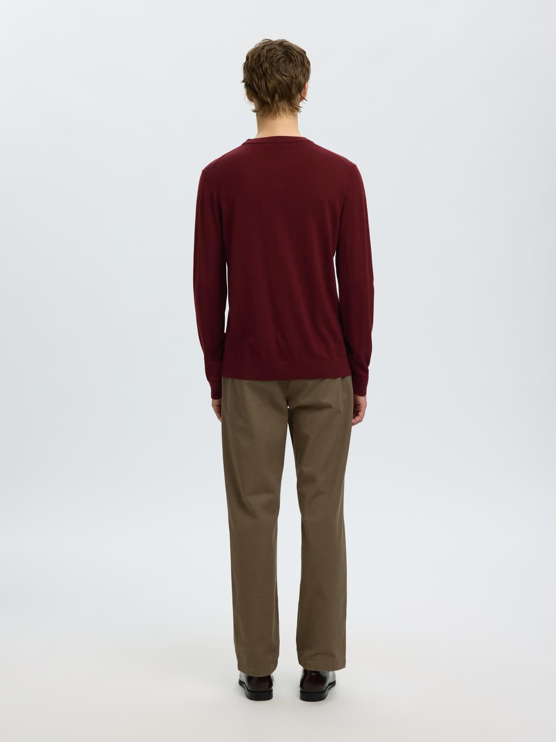 Maroon Merino Wool Pullover