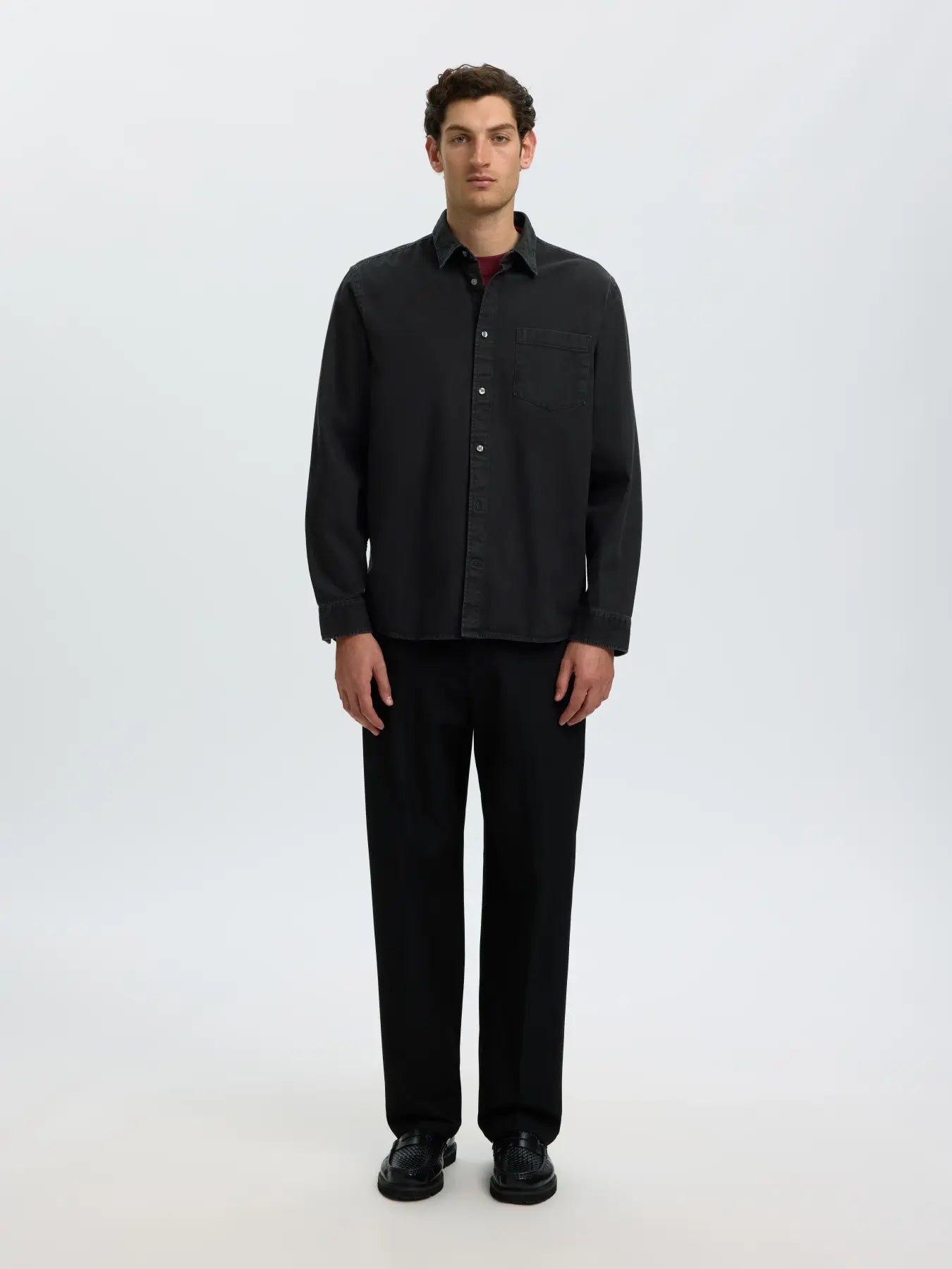Black Organic Cotton Denim Shirt
