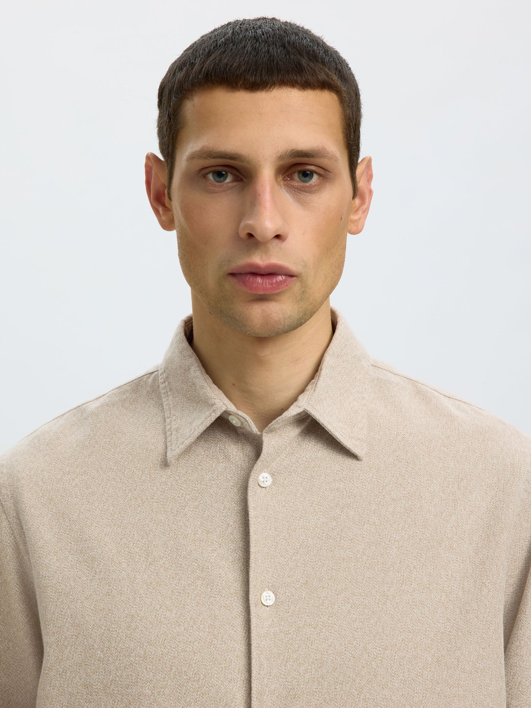 Egret Brushed Regular Fit Shirt