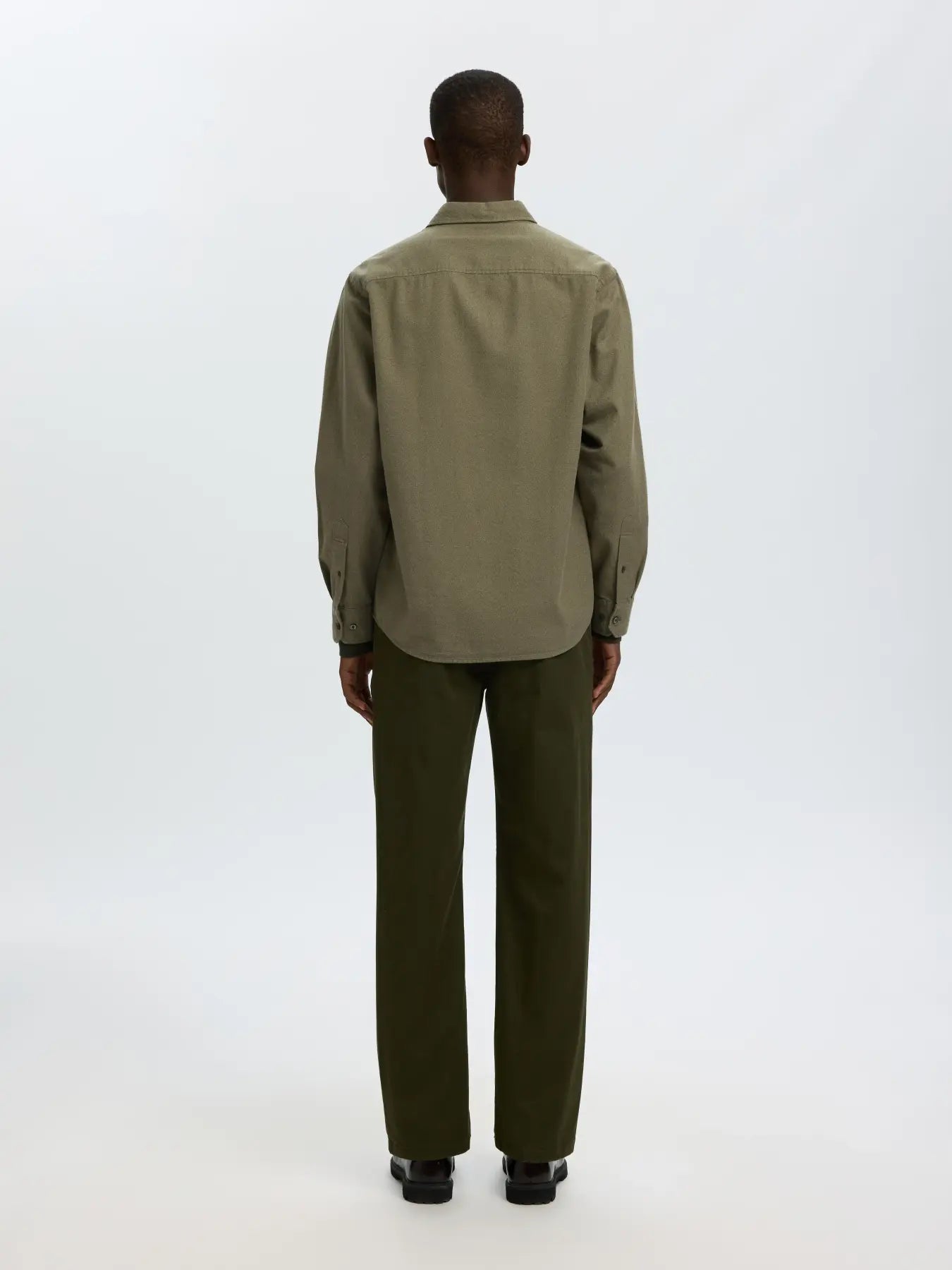 Green Brushed Regular Fit Shirt