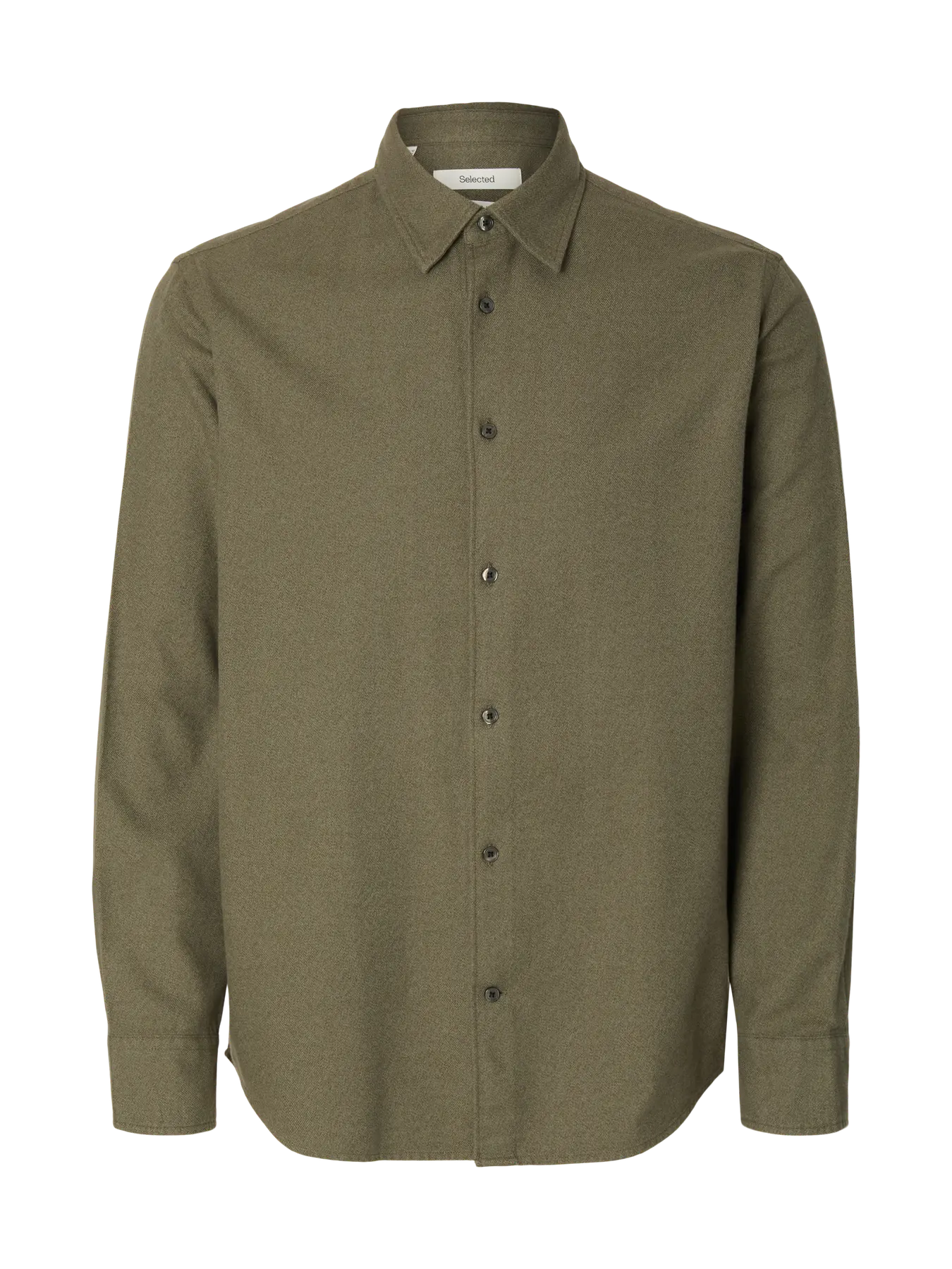 Green Brushed Regular Fit Shirt