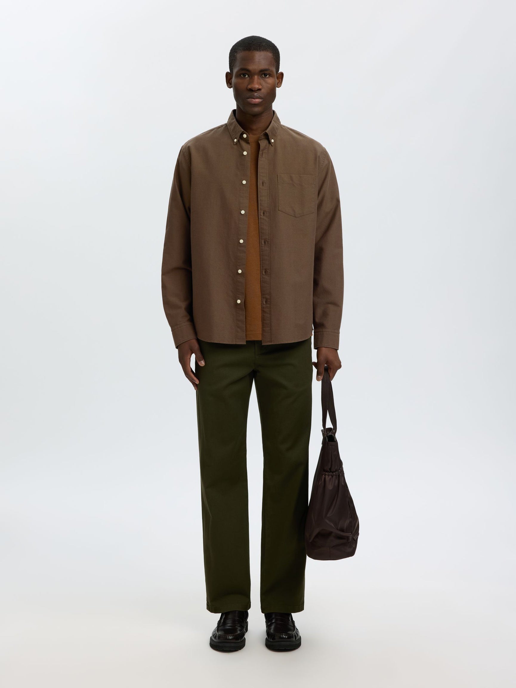 Brown Button Down Oxford Shirt
