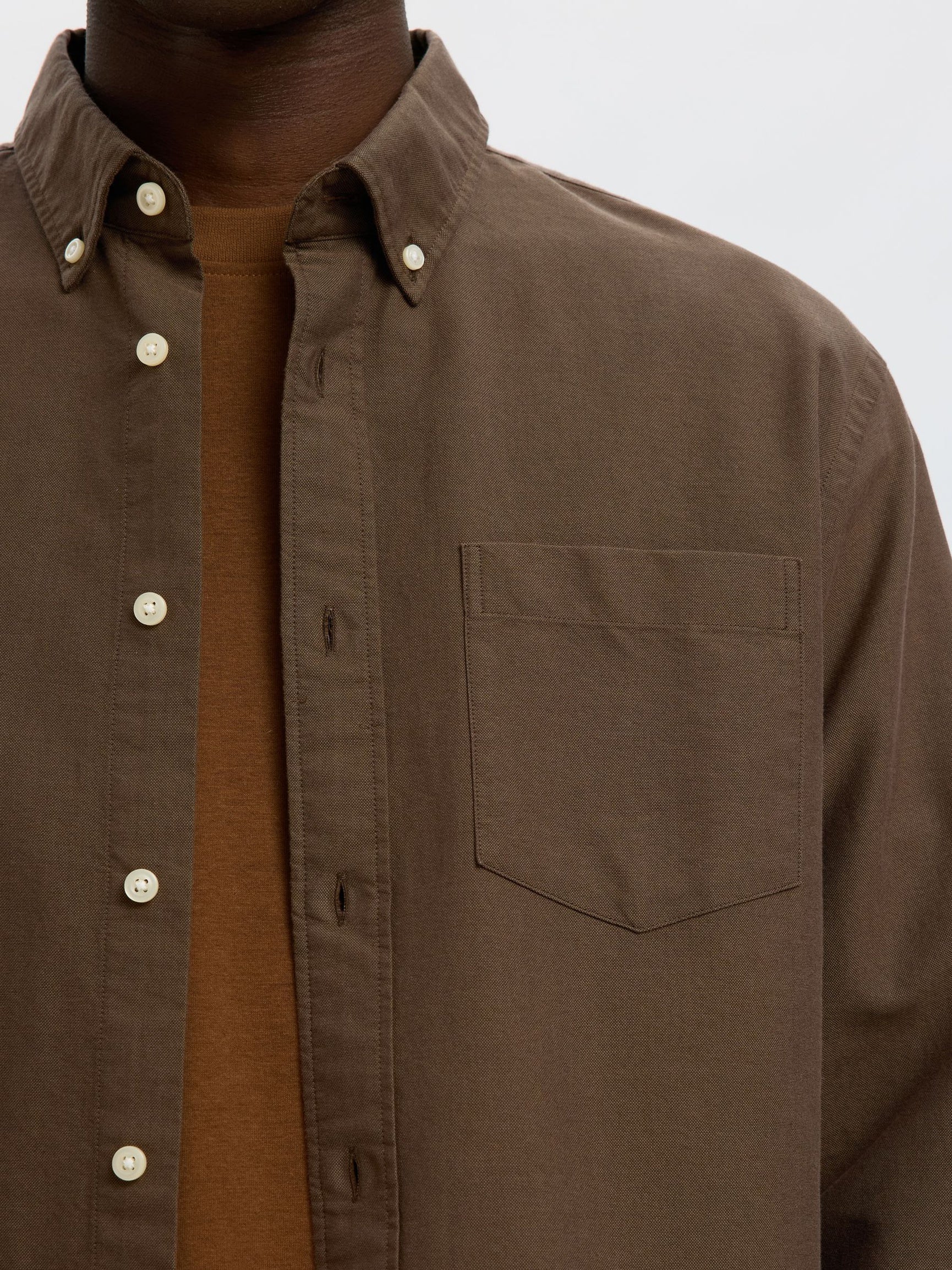 Brown Button Down Oxford Shirt