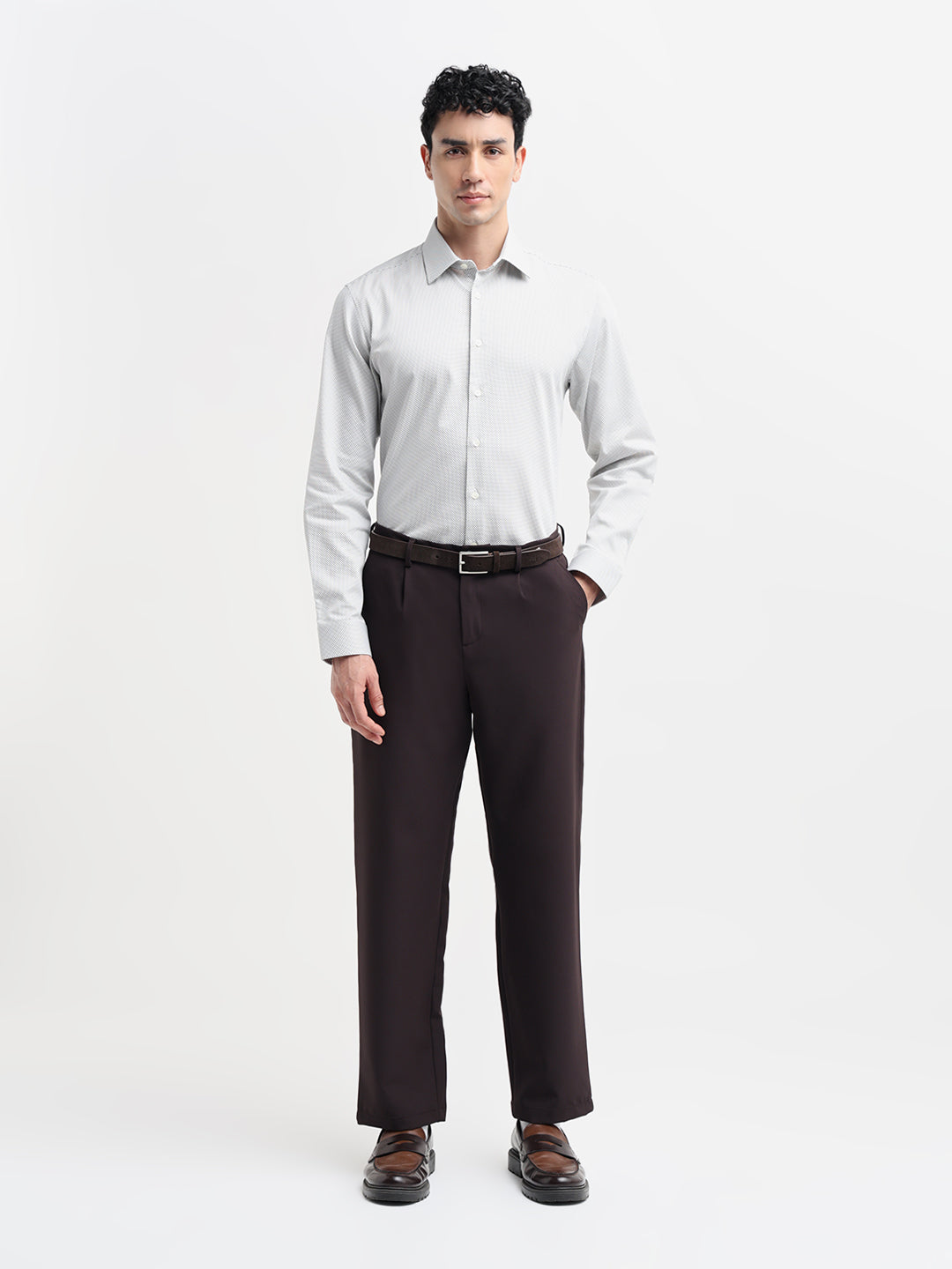 Patterned Print Slim Fit Shirt