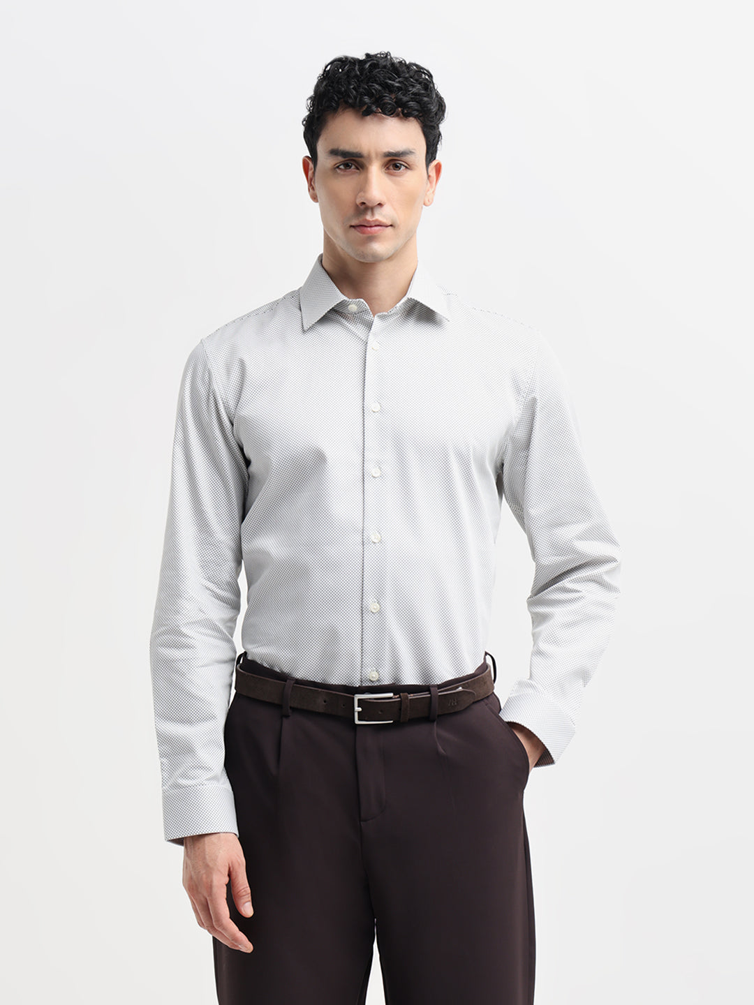 Patterned Print Slim Fit Shirt