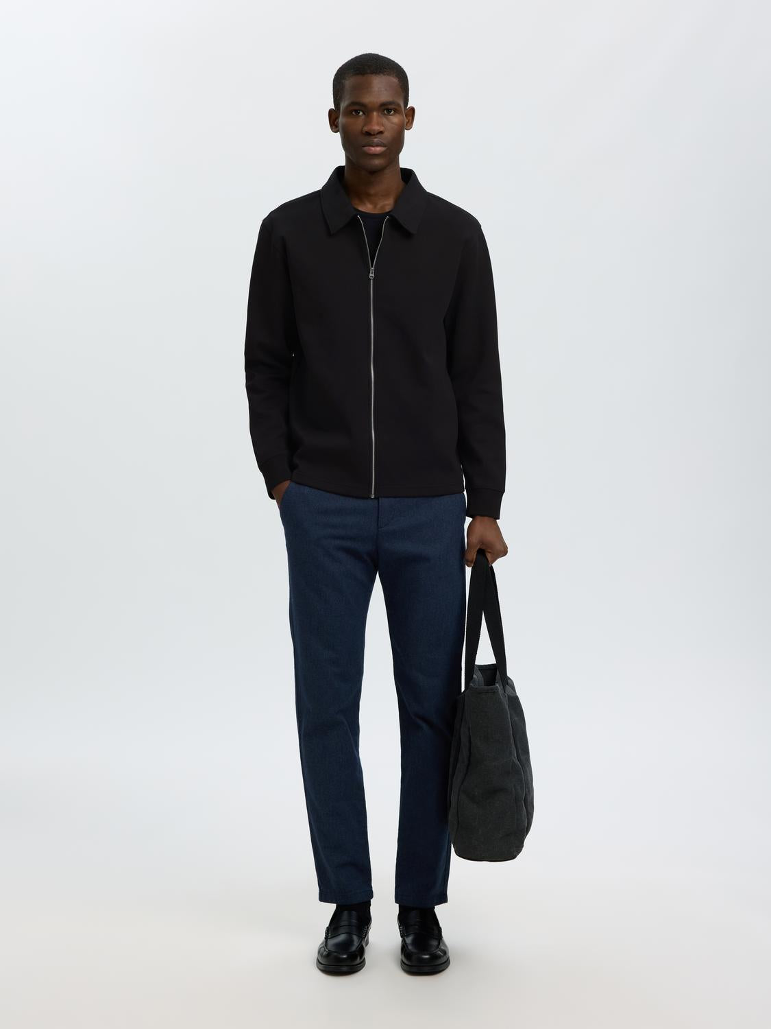 Black Zip-Up Sweat Jacket