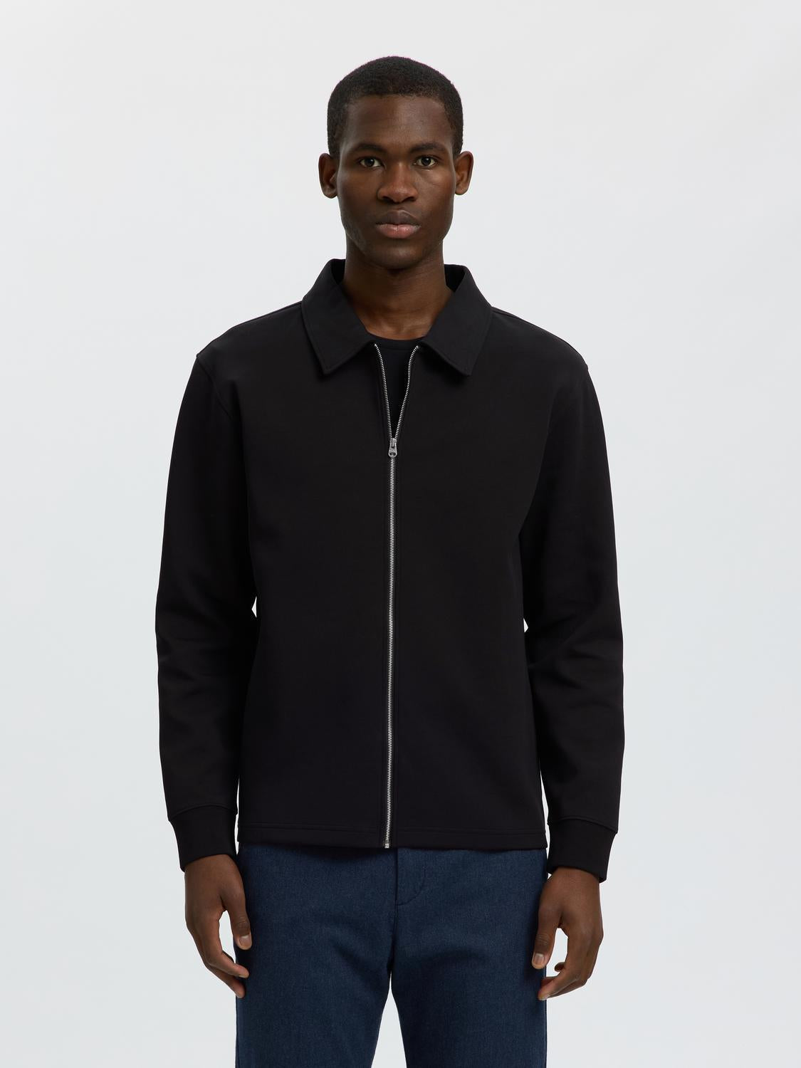 Black Zip-Up Sweat Jacket