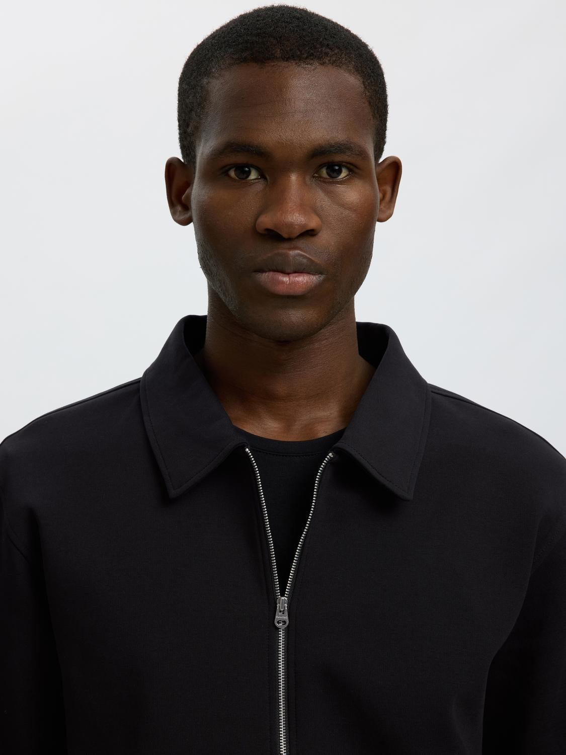 Black Zip-Up Sweat Jacket