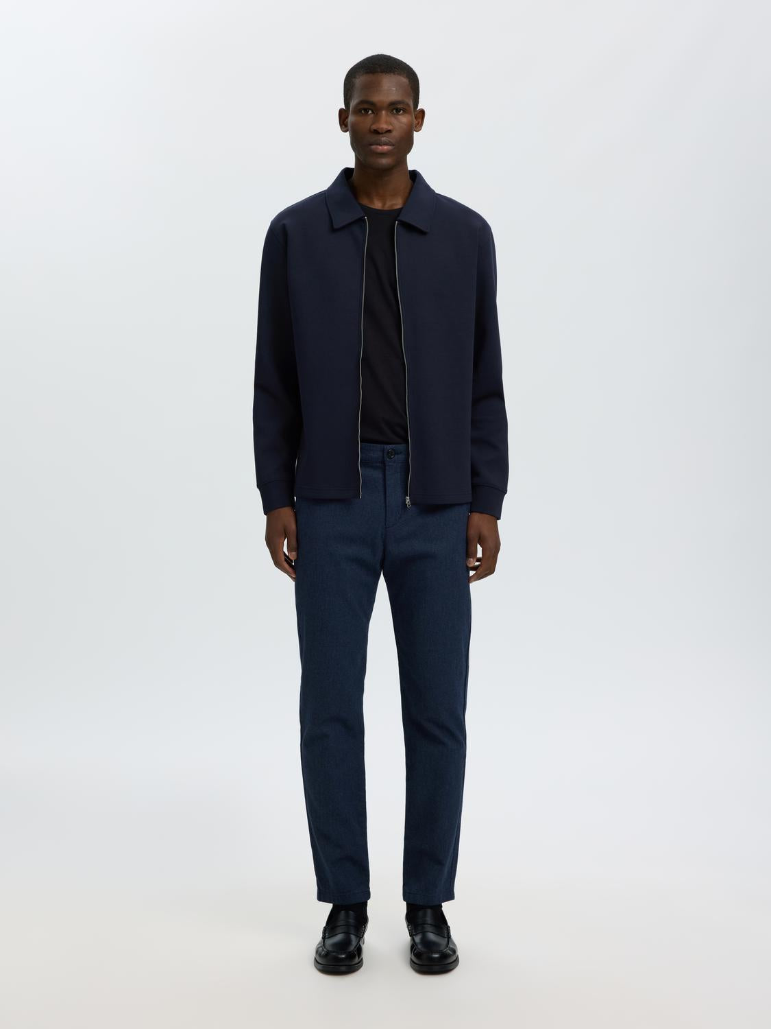 Dark Blue Zip-Up Sweat Jacket