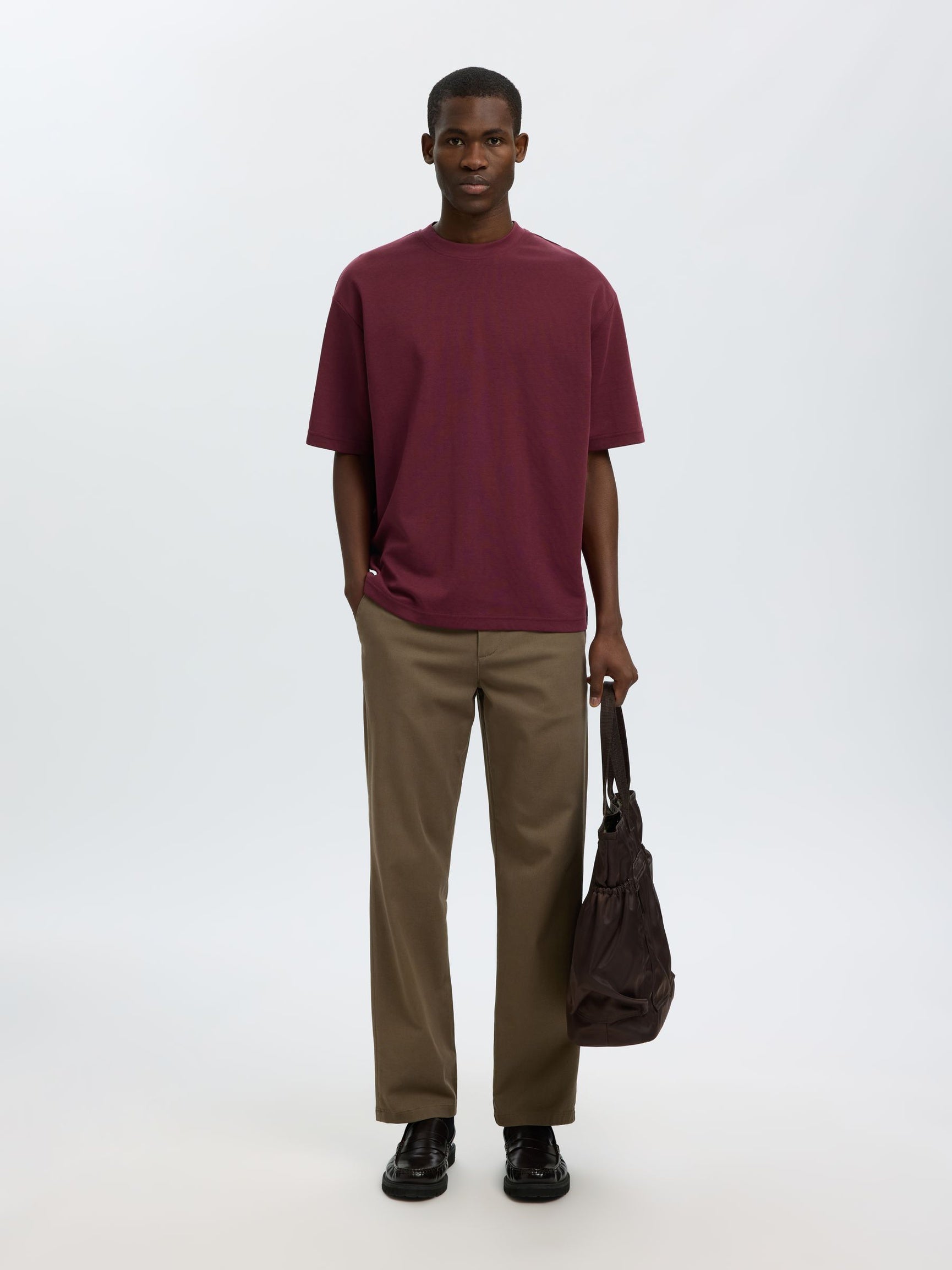 Dark Red Loose Fit T-shirt