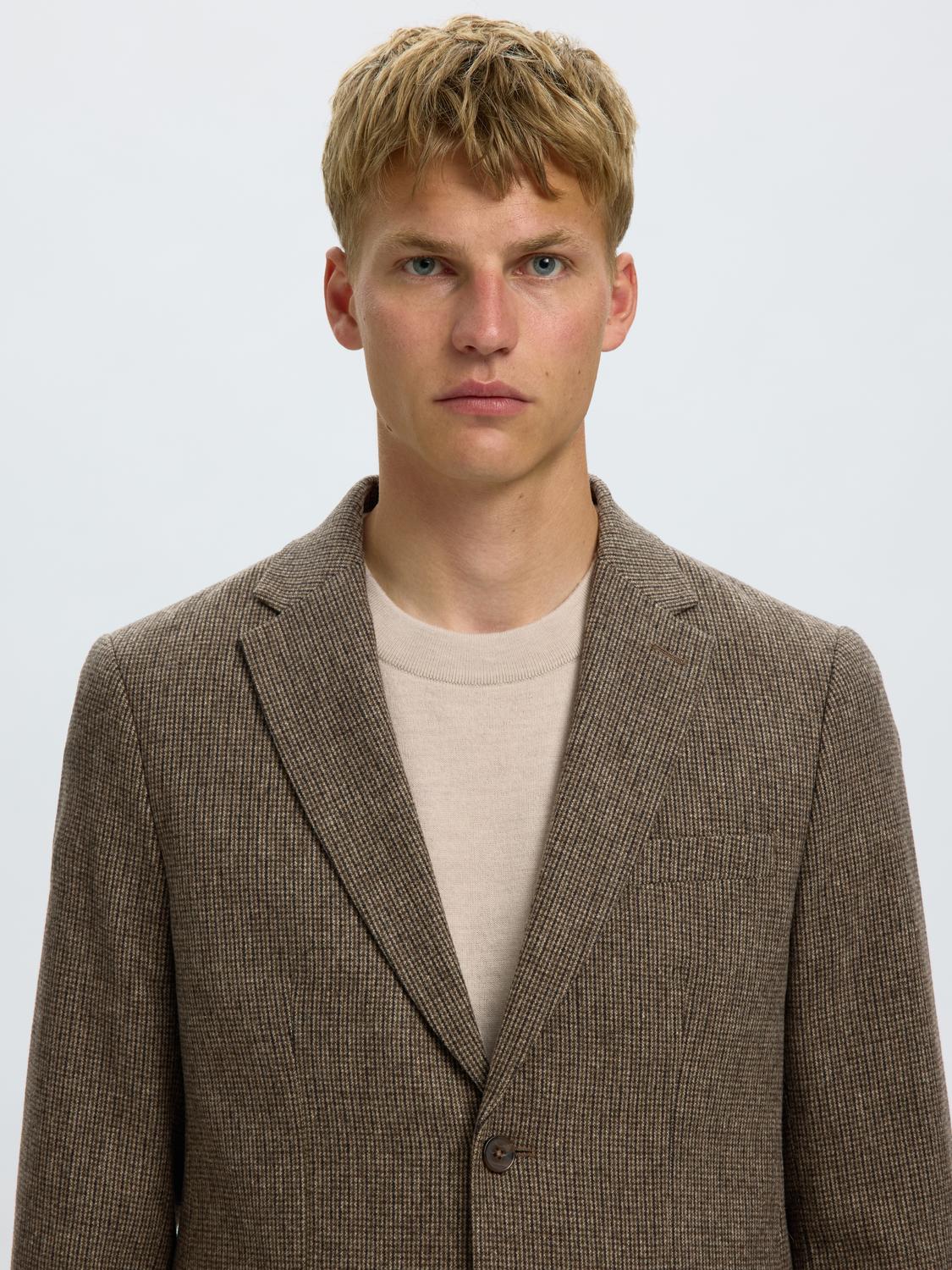 Dark Brown Suit-Set Tailored Blazer