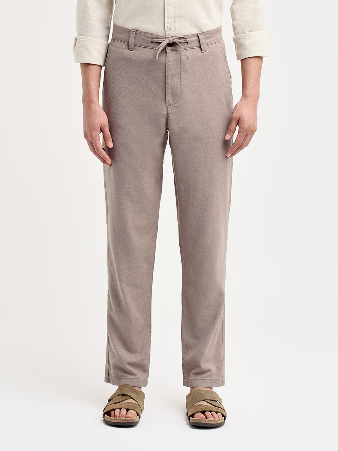 Linen Blend Slim Fit Pants