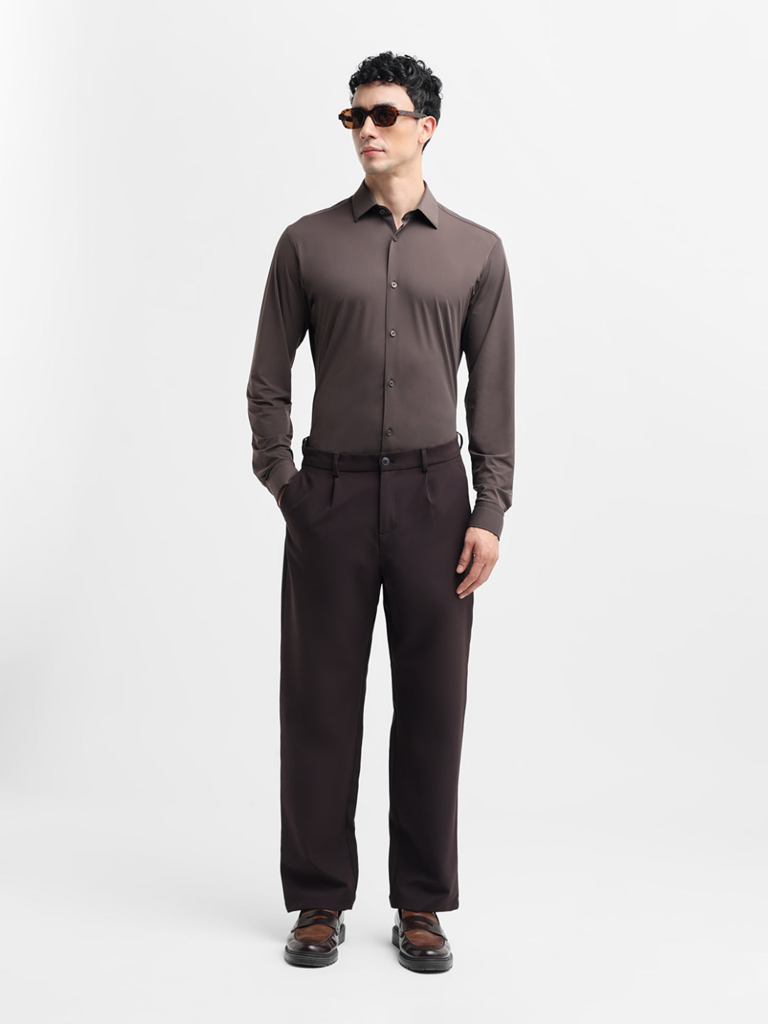 Brown Slim Fit Shirt