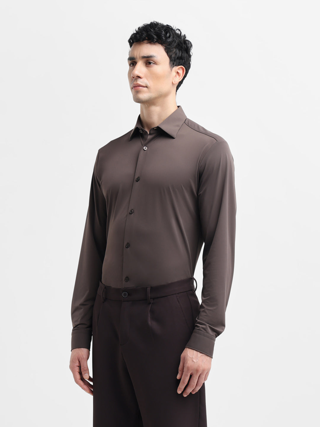 Brown Slim Fit Shirt