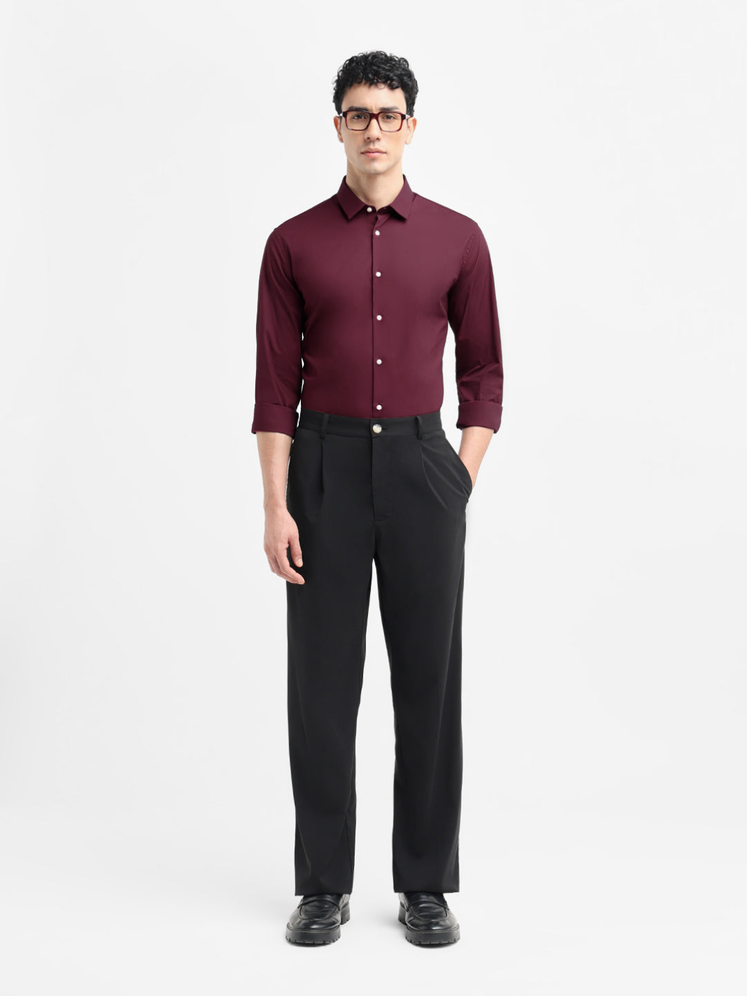 Dark Red Regular Fit Shirt