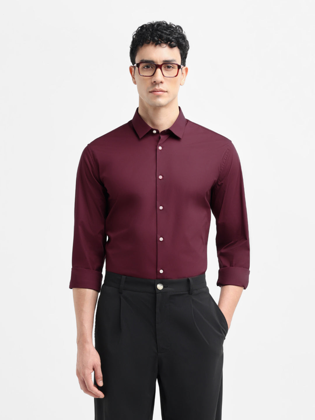 Dark Red Regular Fit Shirt