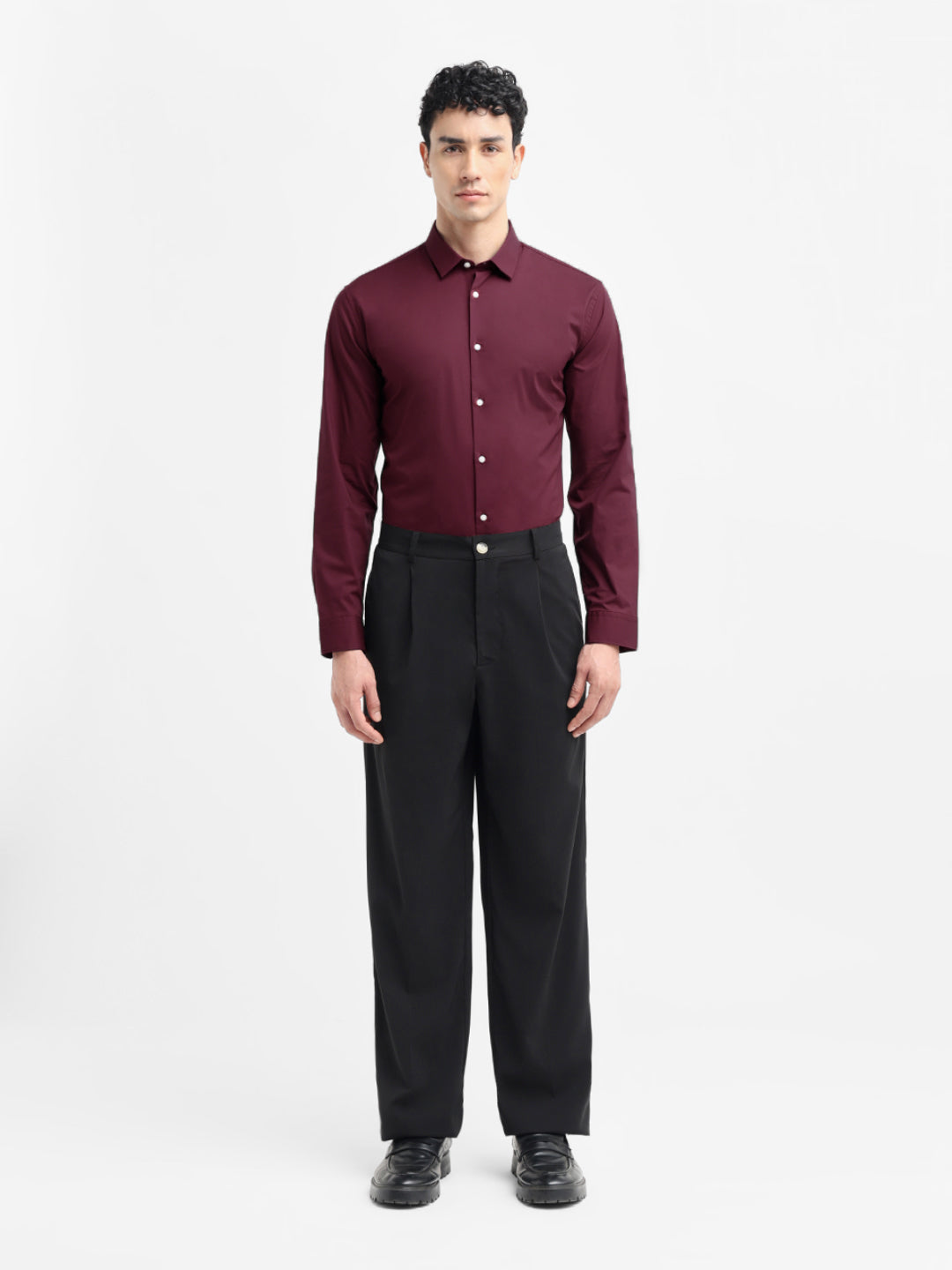 Dark Red Regular Fit Shirt