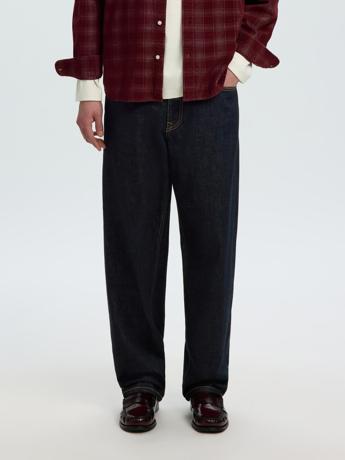 Dark Blue Loose Fit Selvedge Jeans
