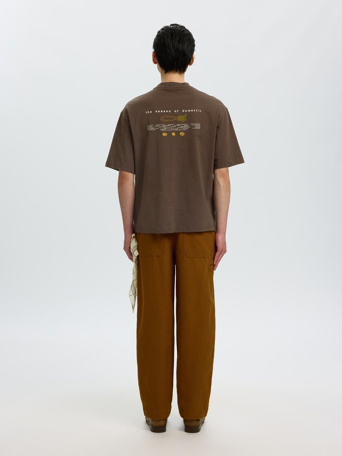 Brown Printed Relaxed Fit T-shirt