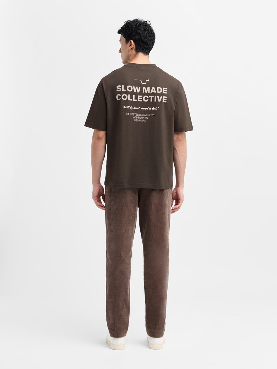 Dark Brown Printed Relaxed Fit T-shirt