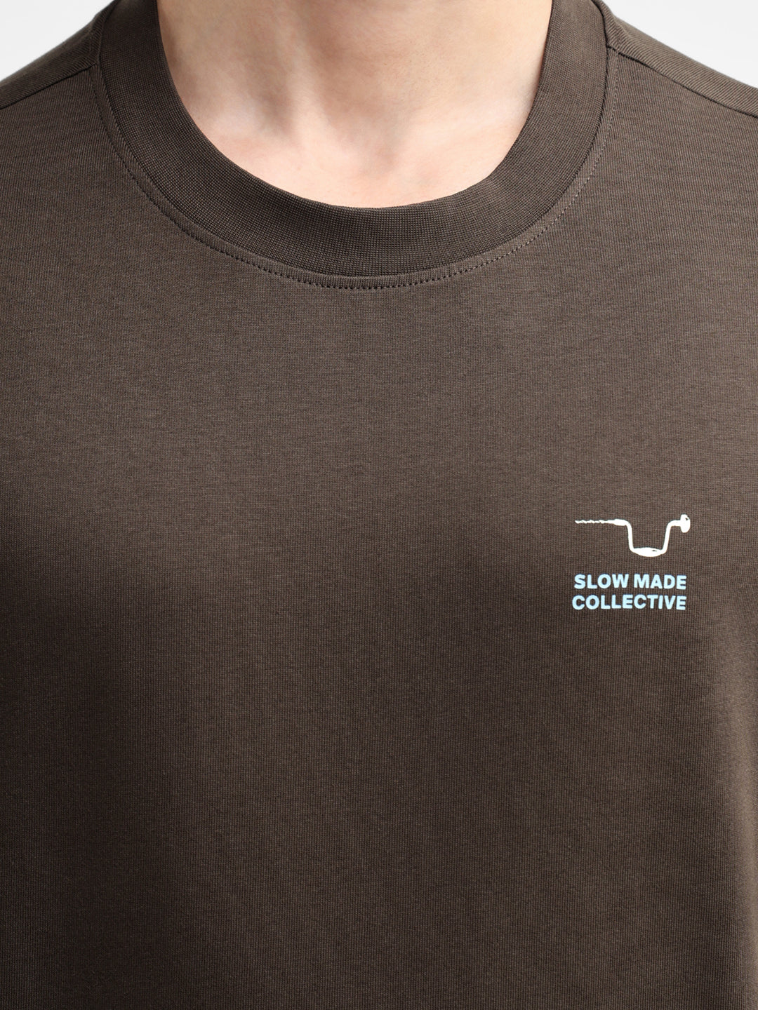 Dark Brown Printed Relaxed Fit T-shirt