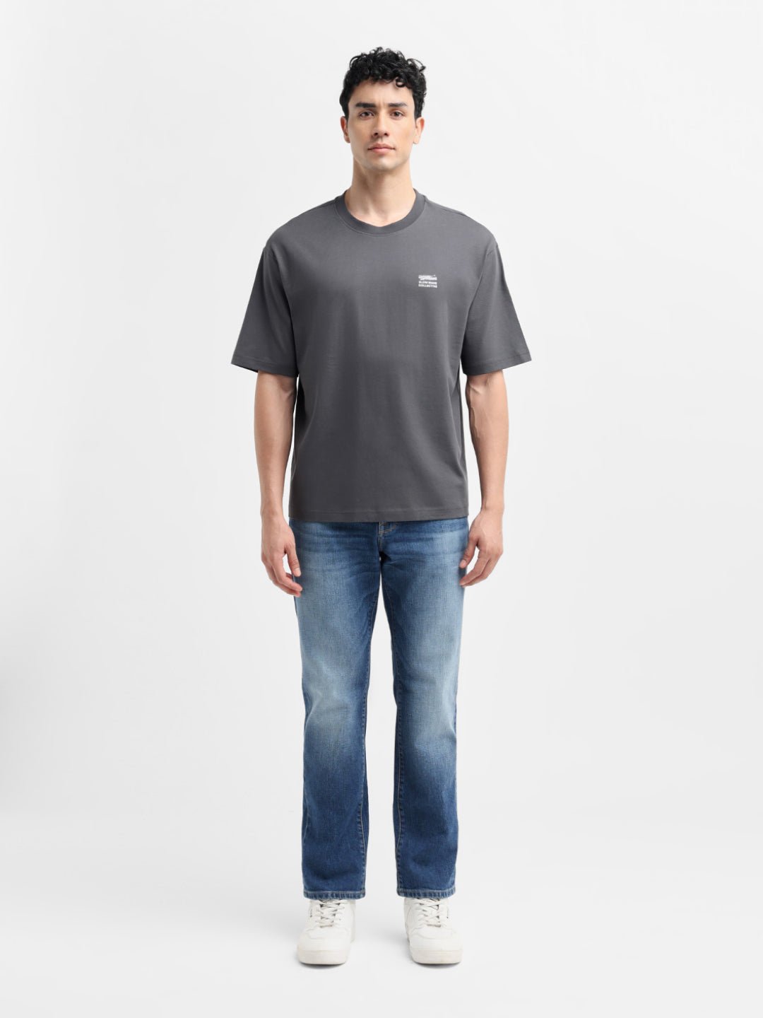 Grey Printed Relaxed Fit T-shirt
