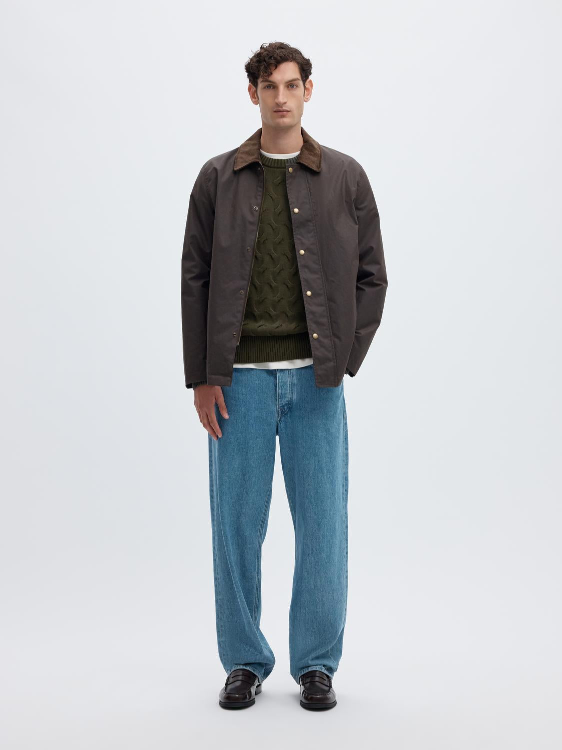 Dark Green Cable Knit Pullover