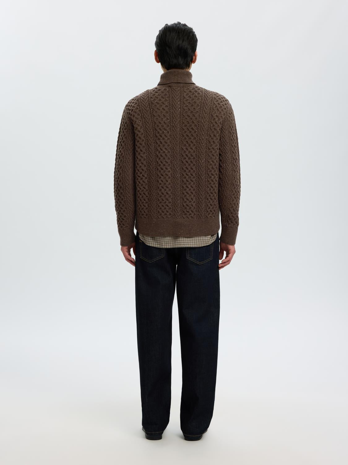 Brown Roll Neck Pullover