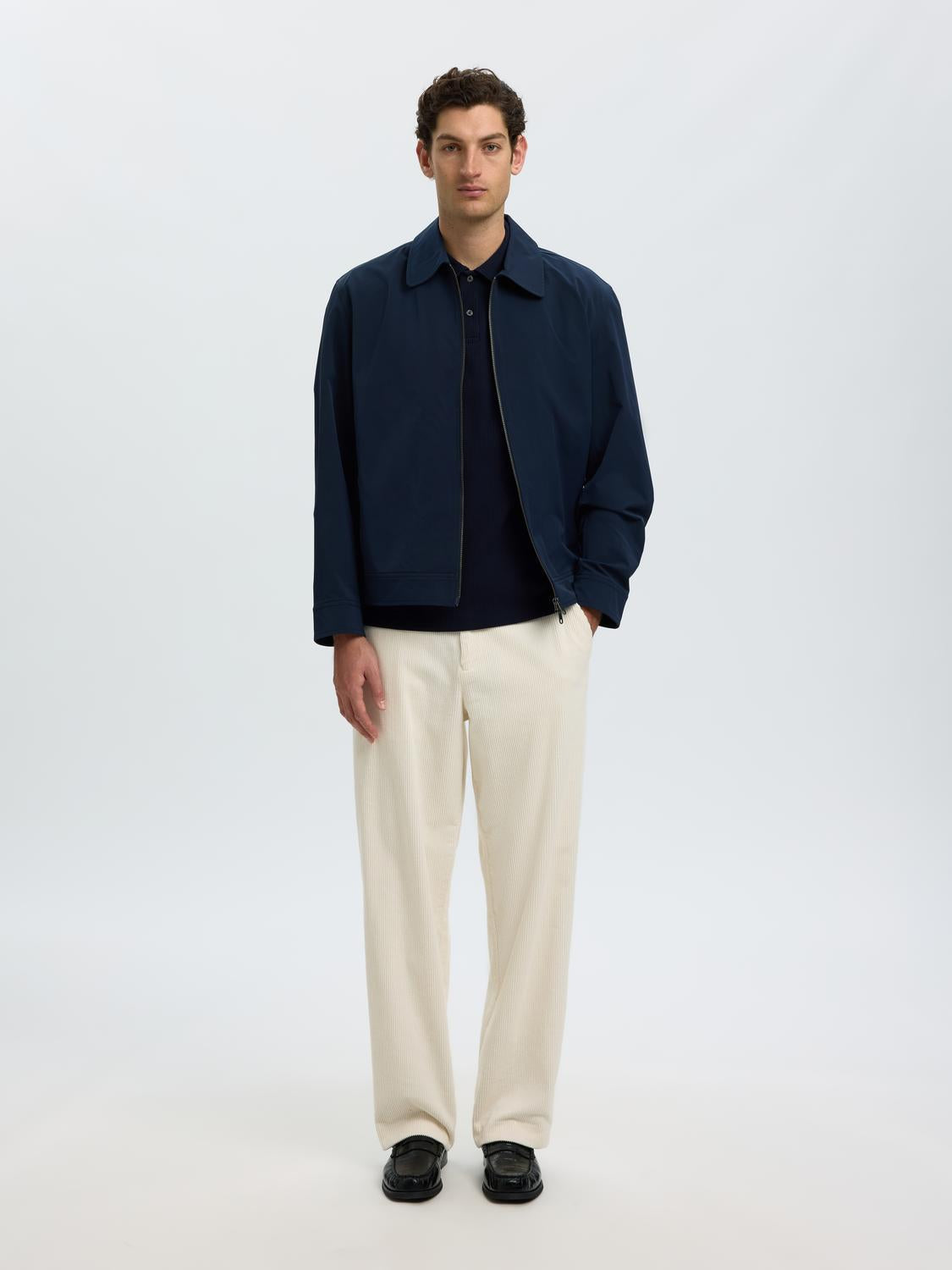 Dark Blue Ribbed Polo