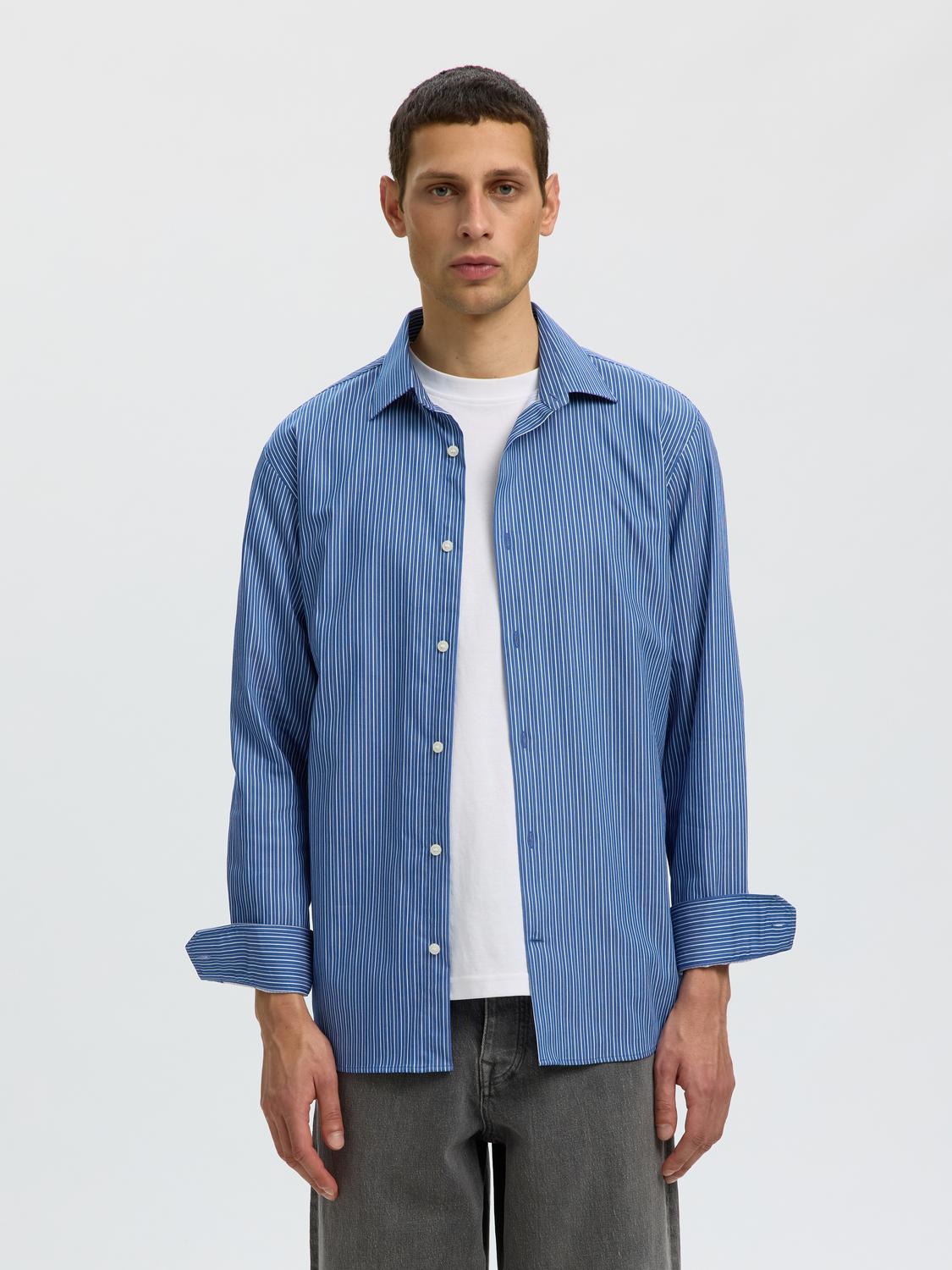 Blue Striped Slim Fit Shirt