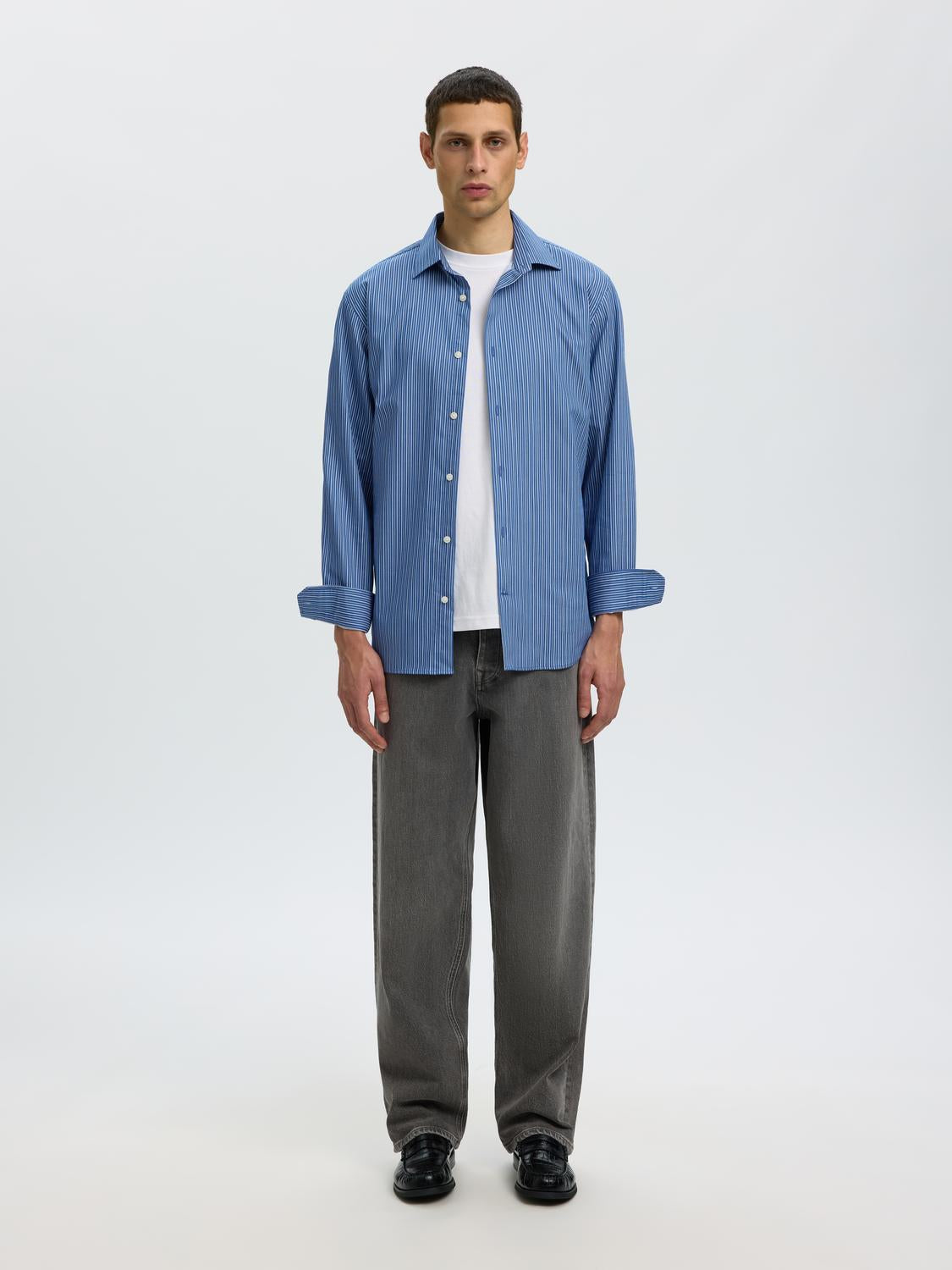 Blue Striped Slim Fit Shirt