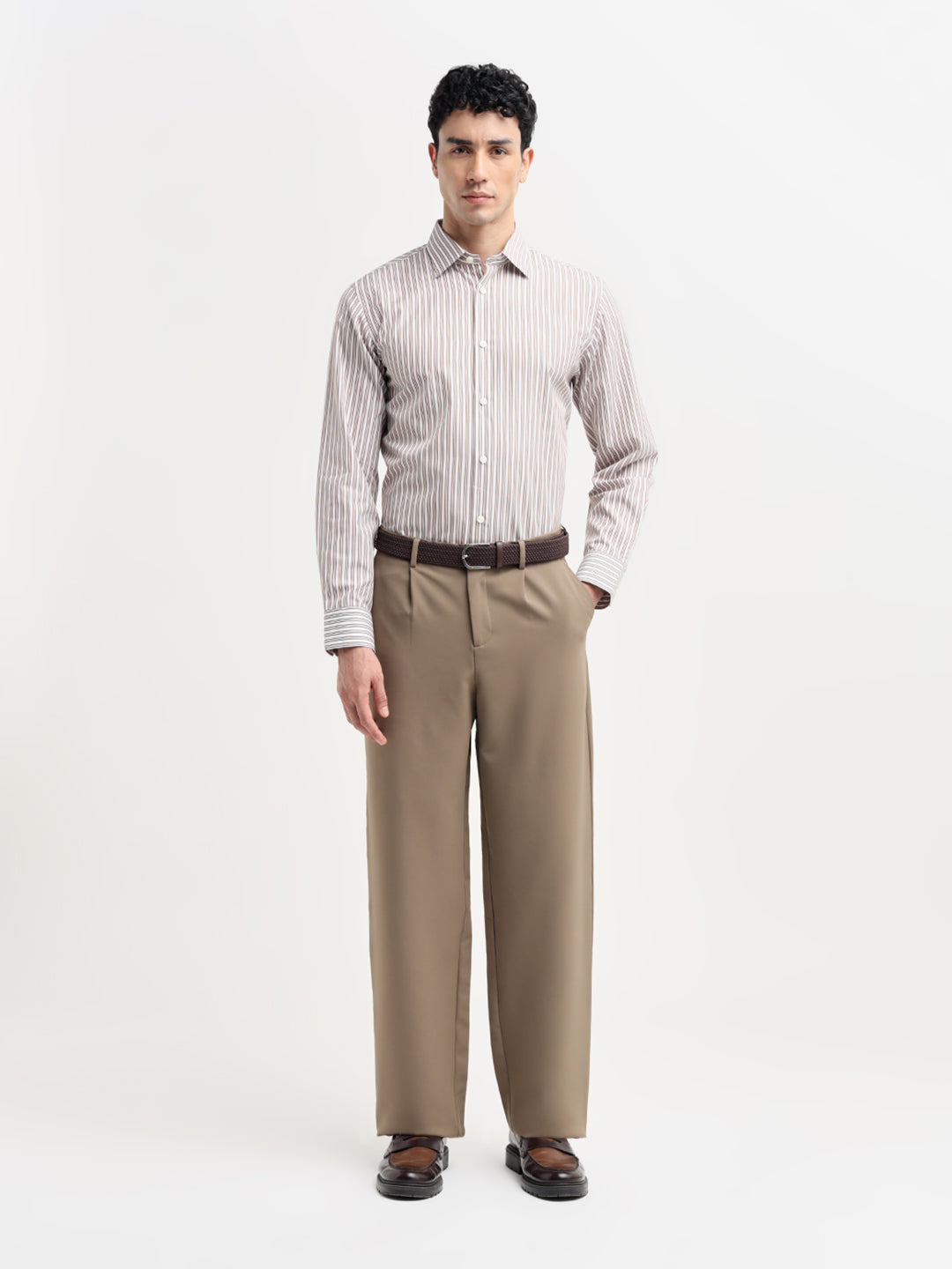 Striped Poplin Full Sleeves Shirt